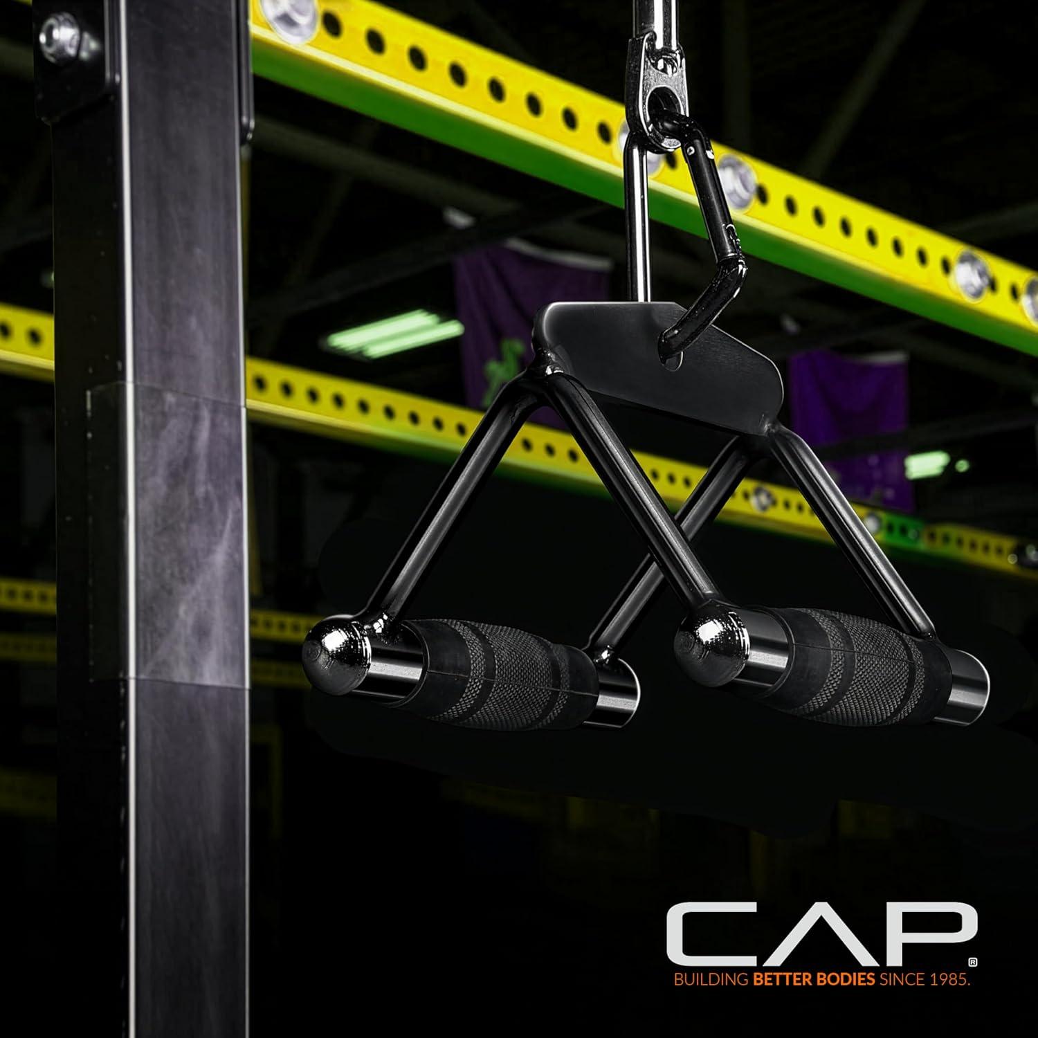 imageCAP Barbell Double D Handle with Rubber Grips Black