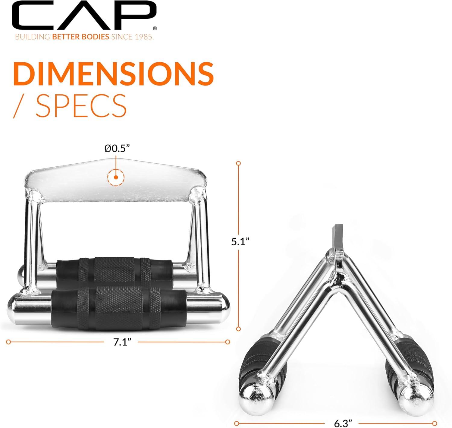 imageCAP Barbell Double D Handle with Rubber Grips Black