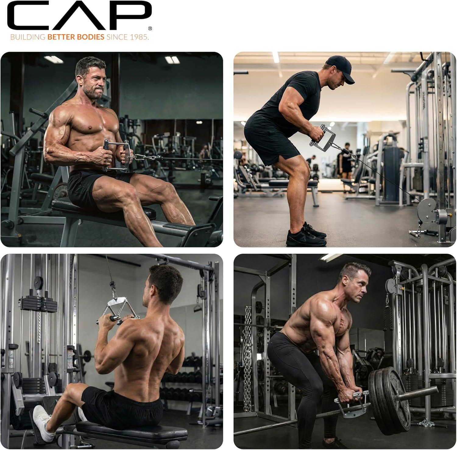 imageCAP Barbell Double D Handle with Rubber Grips Black