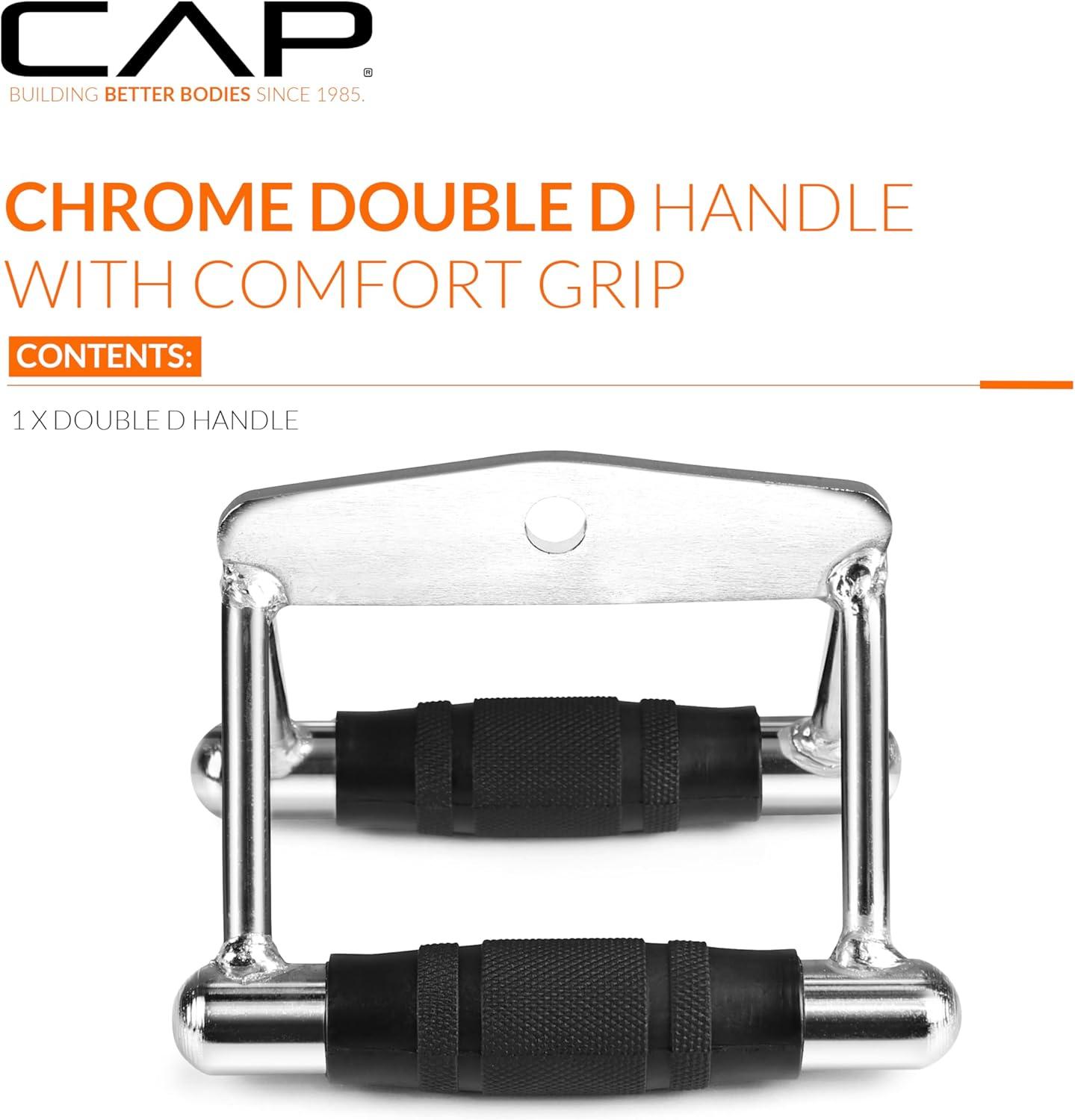 imageCAP Barbell Double D Handle with Rubber Grips Black