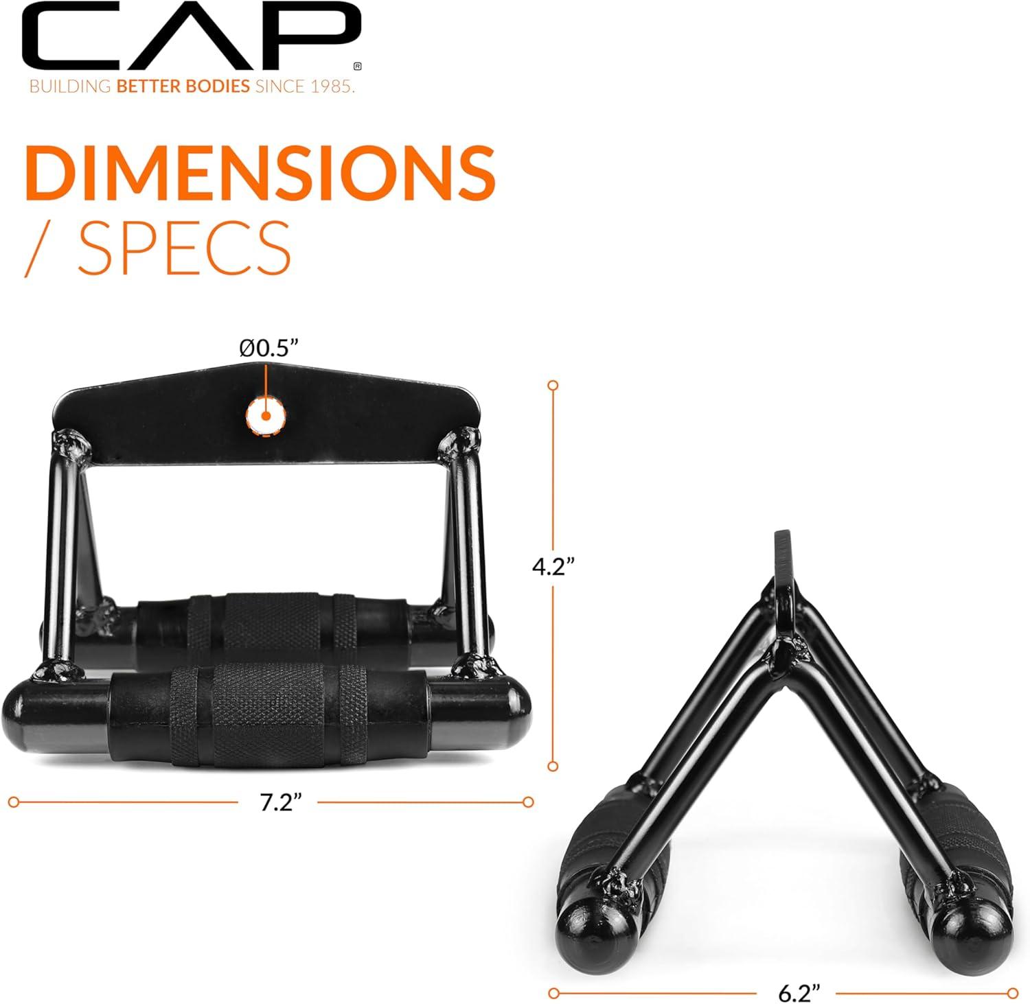 imageCAP Barbell Double D Handle with Rubber Grips Black