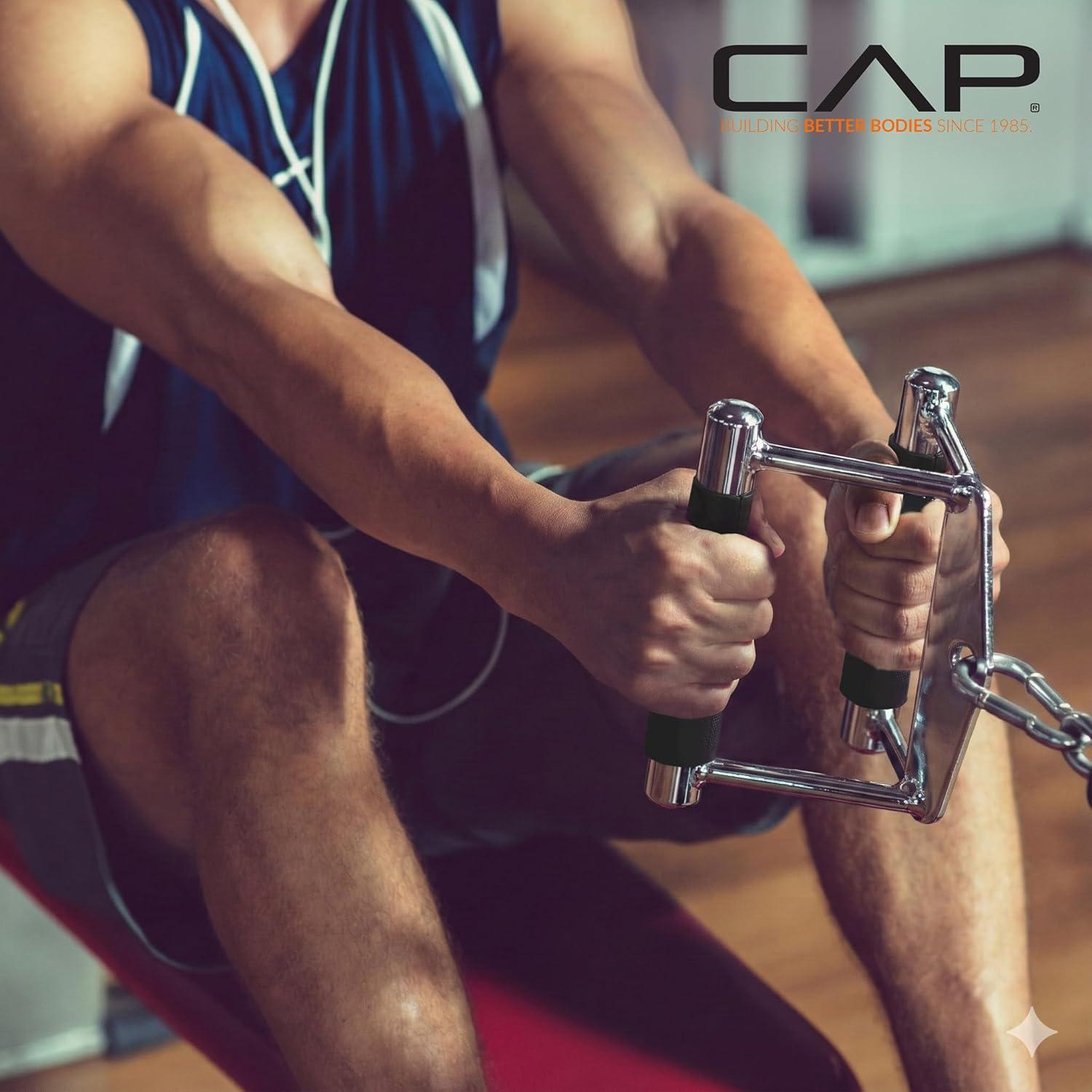 imageCAP Barbell Double D Handle with Rubber Grips Black