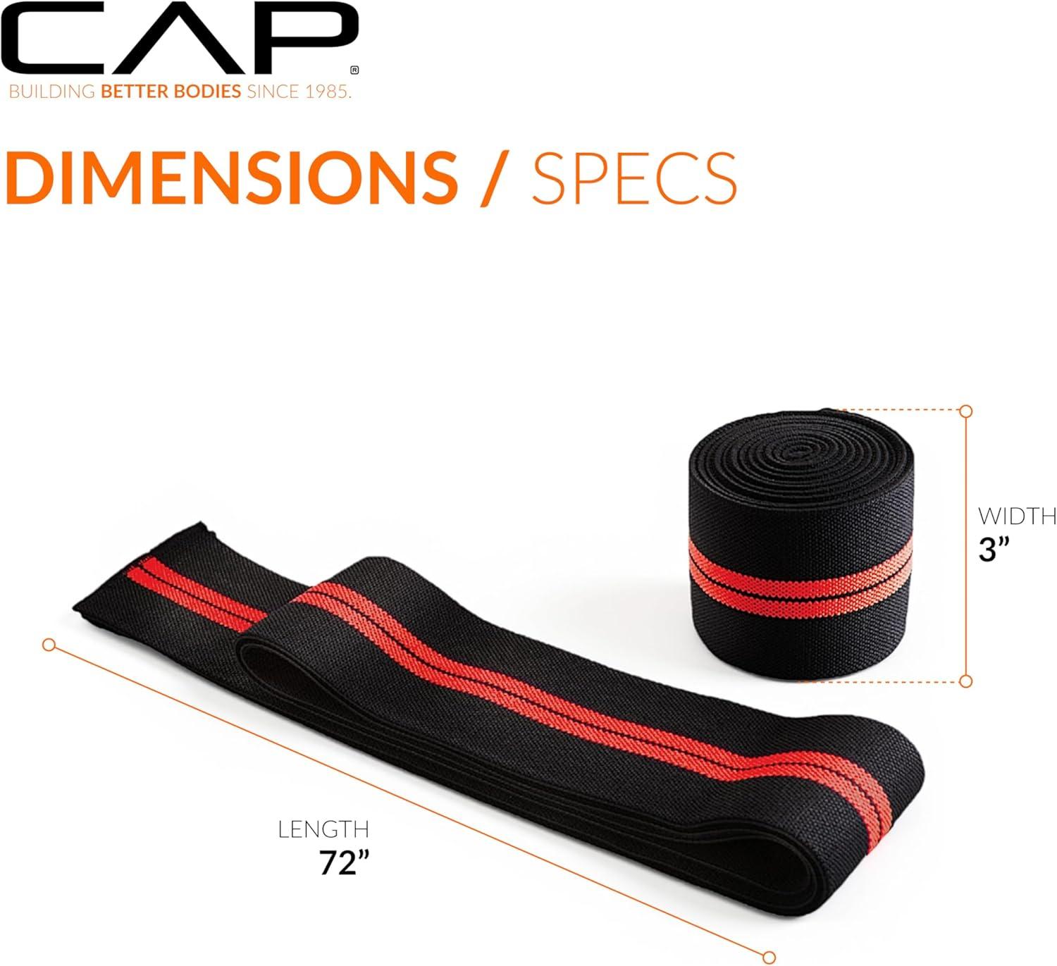 imageCap Barbell Elastic Knee Wraps for Weightlifing Pair of Adjustable Knee Wraps for Men ampamp Women for Powerlifting Squats Leg Press and Cross Training
