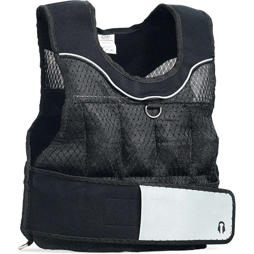 imageCAP Barbell Adjustable Weighted Vest 20150 lbs HeavyDuty Workout Vest with Removable Iron Weights for Strength Training Cardio Running and Calisthenics20lbsC