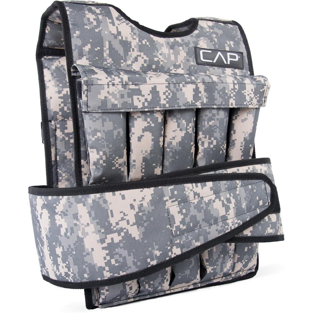 imageCAP Barbell Adjustable Weighted Vest 20150 lbs HeavyDuty Workout Vest with Removable Iron Weights for Strength Training Cardio Running and Calisthenics40lbsB