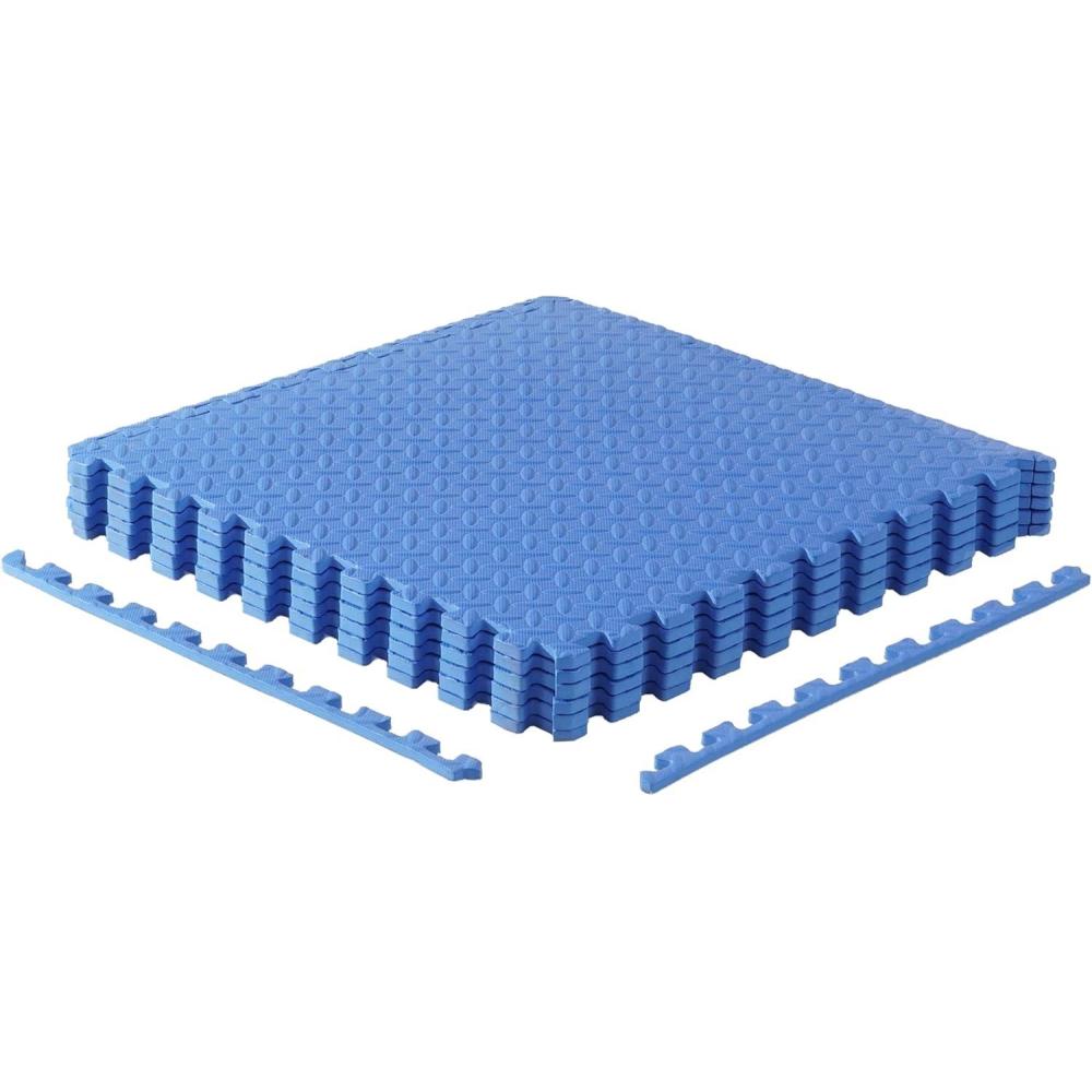 imageCAP Barbell Interlocking EVA Foam Exercise Puzzle Mat Home Gym Flooring  Multiple OptionsDiamond  Blue
