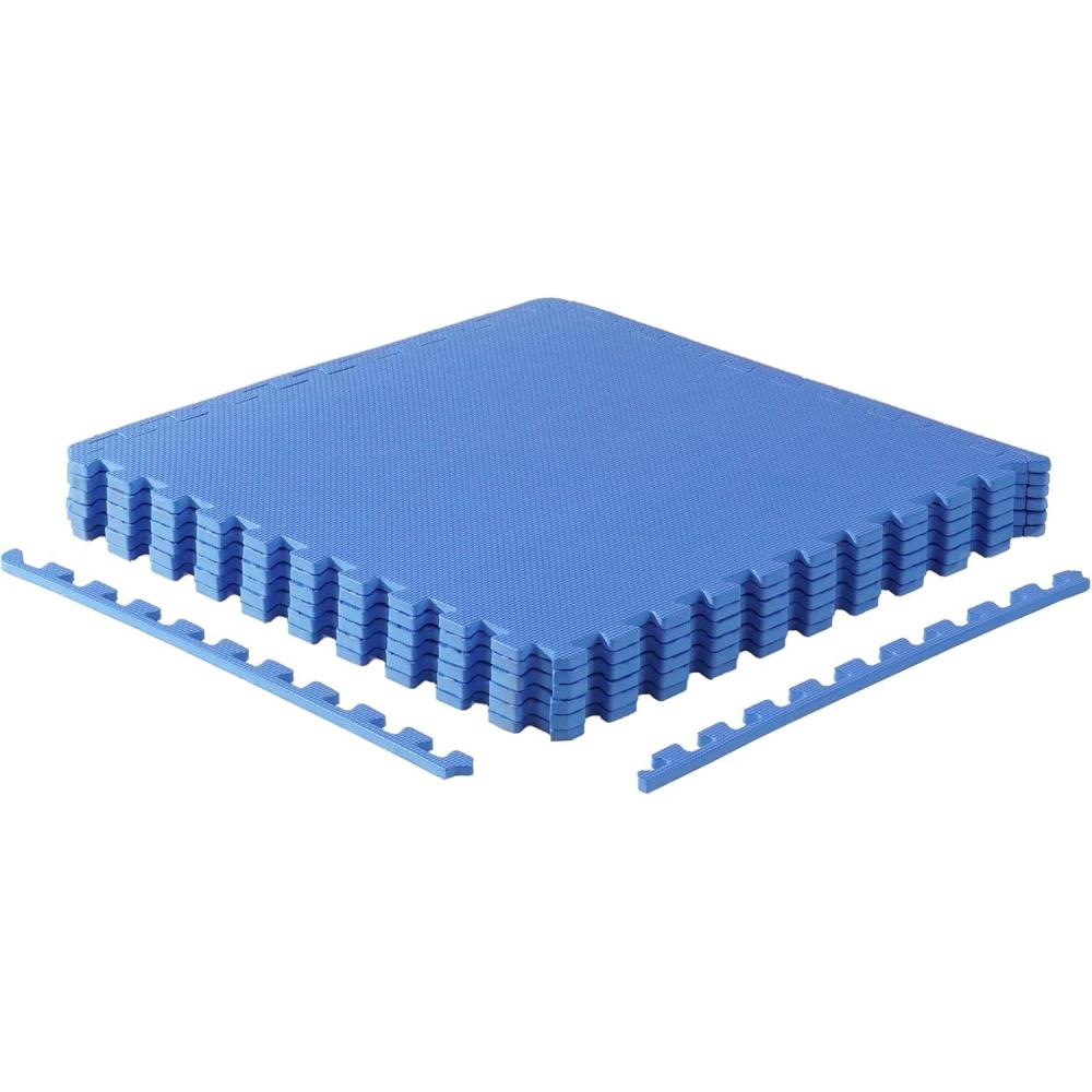 imageCAP Barbell Interlocking EVA Foam Exercise Puzzle Mat Home Gym Flooring  Multiple OptionsT  Blue
