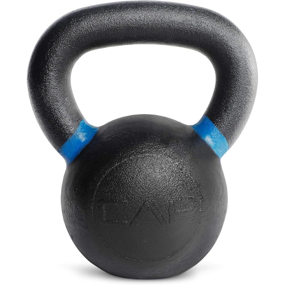 imageCap Barbell Cast Iron Competition Kettlebell WeightBlue 26Pound