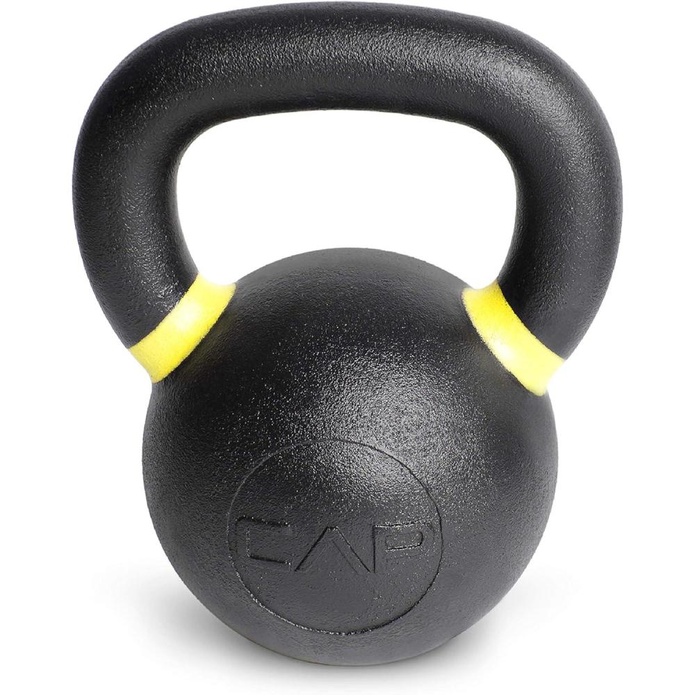 imageCap Barbell Cast Iron Competition Kettlebell WeightYellow 35Pound