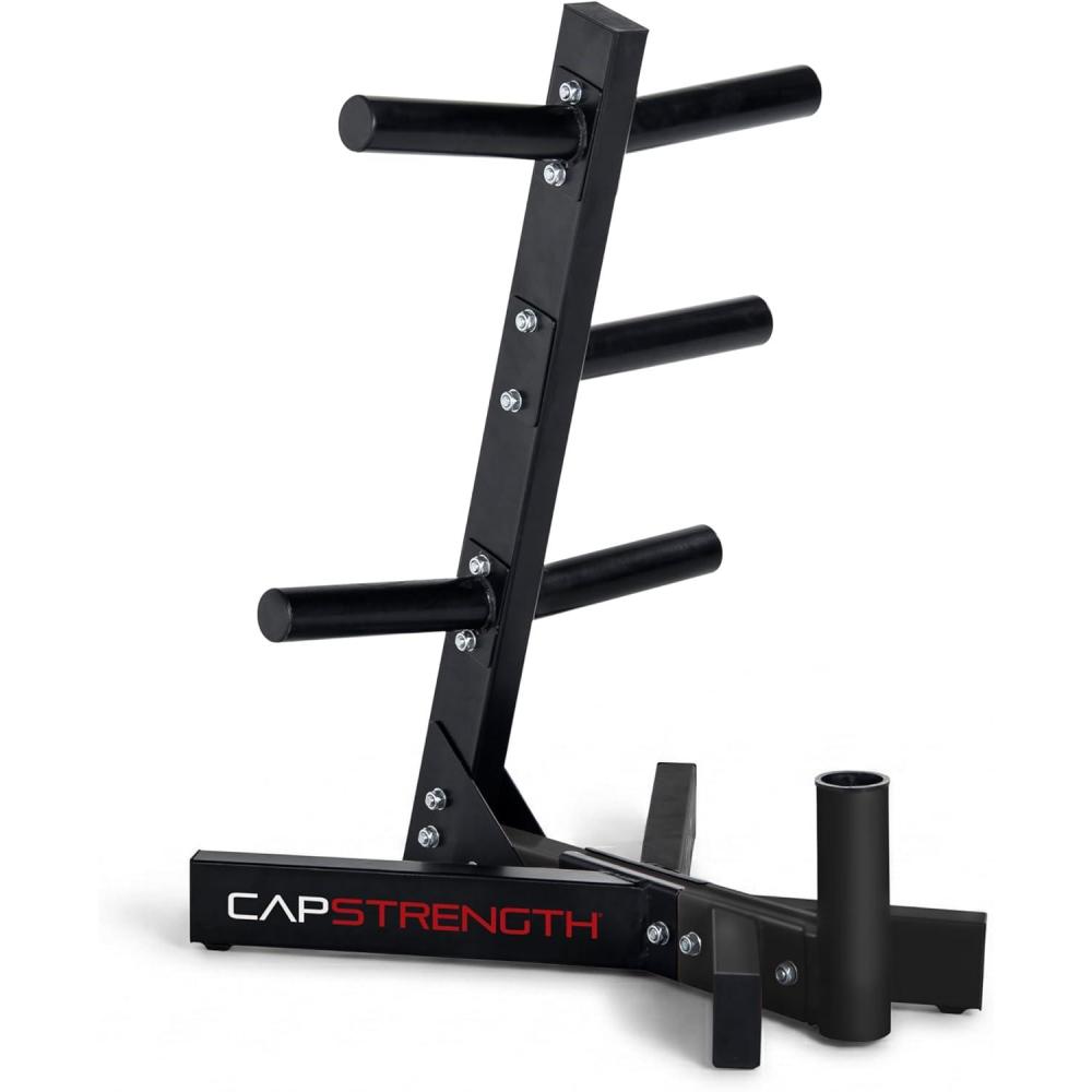 imageCap Barbell Olympic Plate Tree Storage Rack Multiple ColorsBlack