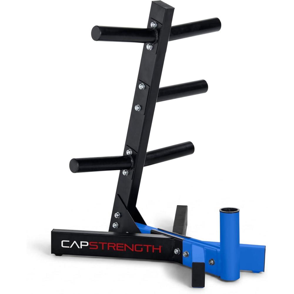 imageCap Barbell Olympic Plate Tree Storage Rack Multiple ColorsBlue