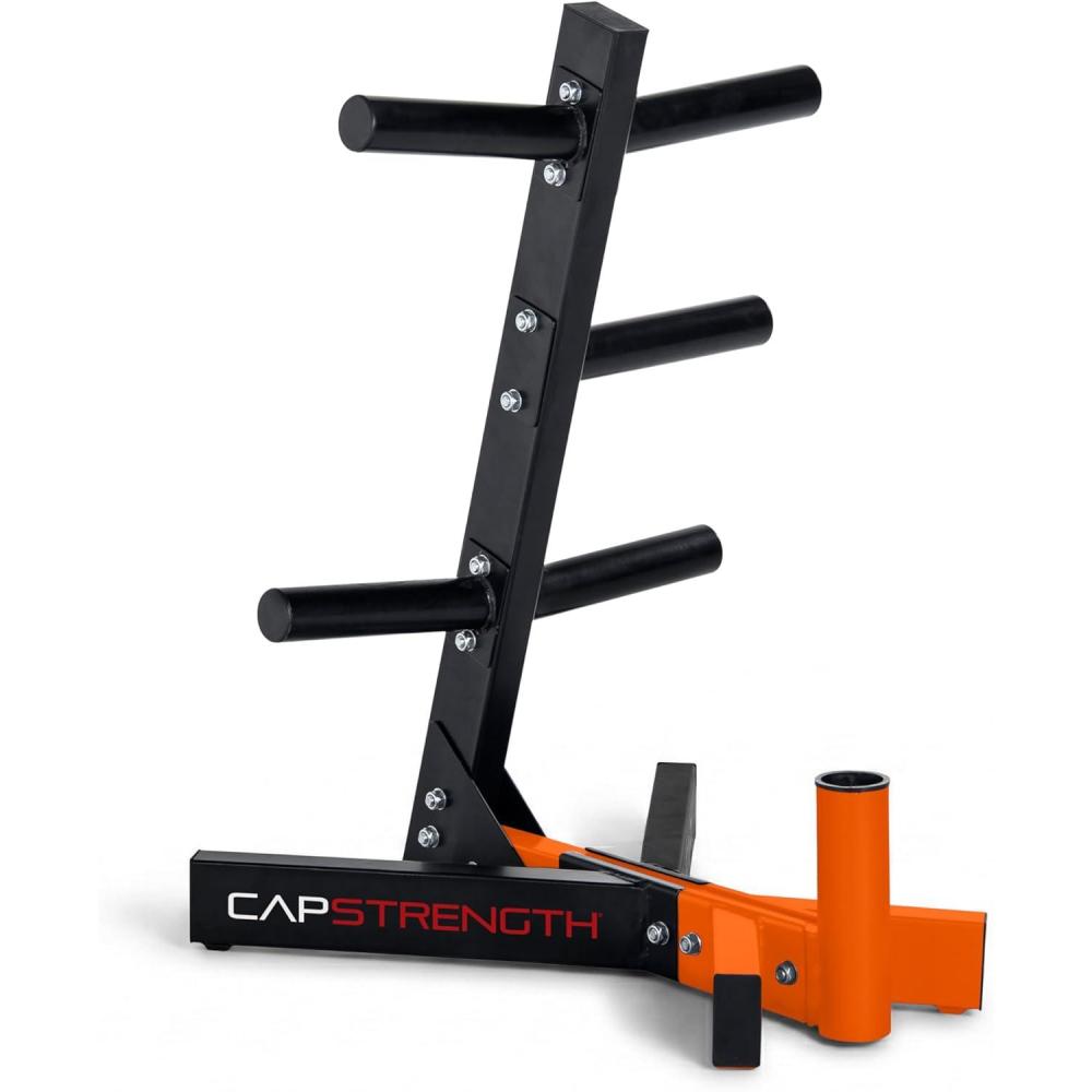 imageCap Barbell Olympic Plate Tree Storage Rack Multiple ColorsOrange