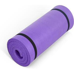 CAP Barbell 1-Inch High Density Exercise Yoga Mat with Strap | Multiple Colors(Purple)