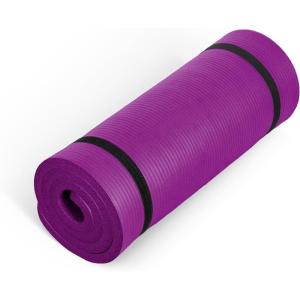 CAP Barbell 1-Inch High Density Exercise Yoga Mat with Strap | Multiple Colors(Wine)