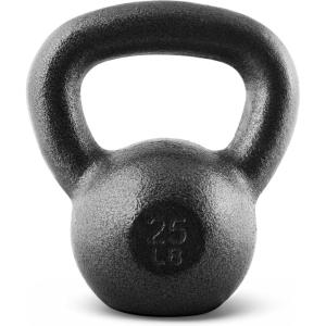 CAP Barbell Cast Iron Kettlebell – Coated Options, Singles and Sets, Multiple Weight Choices(25 pounds)