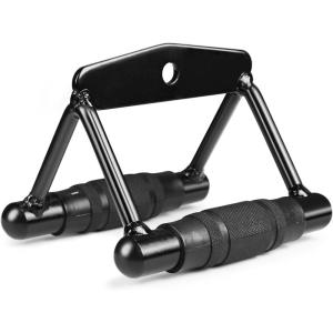 CAP Barbell Double D Handle with Rubber Grips, Black