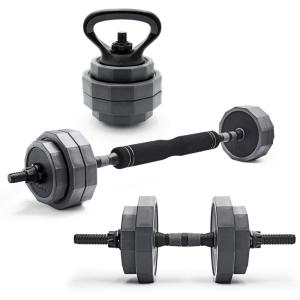 CAP Barbell Multi-Use Adjustable Weight Set – Versatile Dumbbell, Barbell & Kettlebell for Full-Body Workouts | 45lb and 66lb options(66 lb Set)