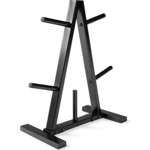 CAP Barbell Weight Plate Rack for 1-Inch Weight Plates(Black  Space Saving A-style 1″ Plate Tree)