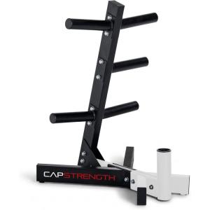 Cap Barbell Olympic Plate Tree Storage Rack, Multiple Colors(White)