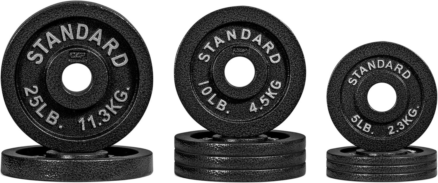 imageCAP Barbell 2Inch Olympic Cast Iron Plate Weight Set 75285 lbs Multiple OptionsCLASSIC