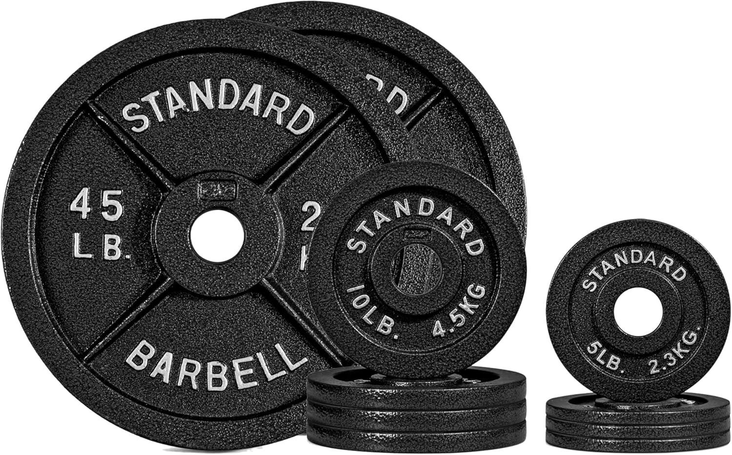 imageCAP Barbell 2Inch Olympic Cast Iron Plate Weight Set 75285 lbs Multiple OptionsCLASSIC
