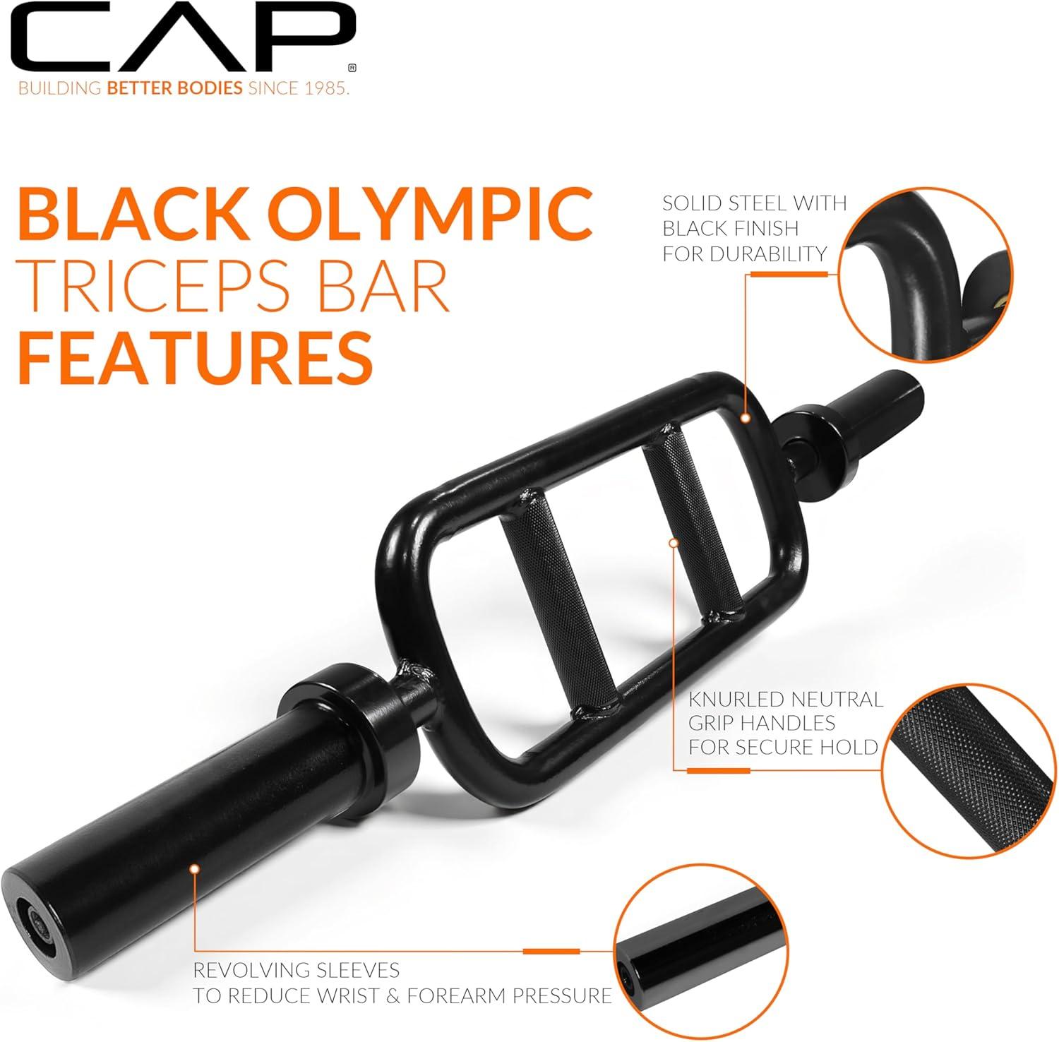 imageCAP Barbell 34quot Olympic Triceps Bar Black OBIS34SB