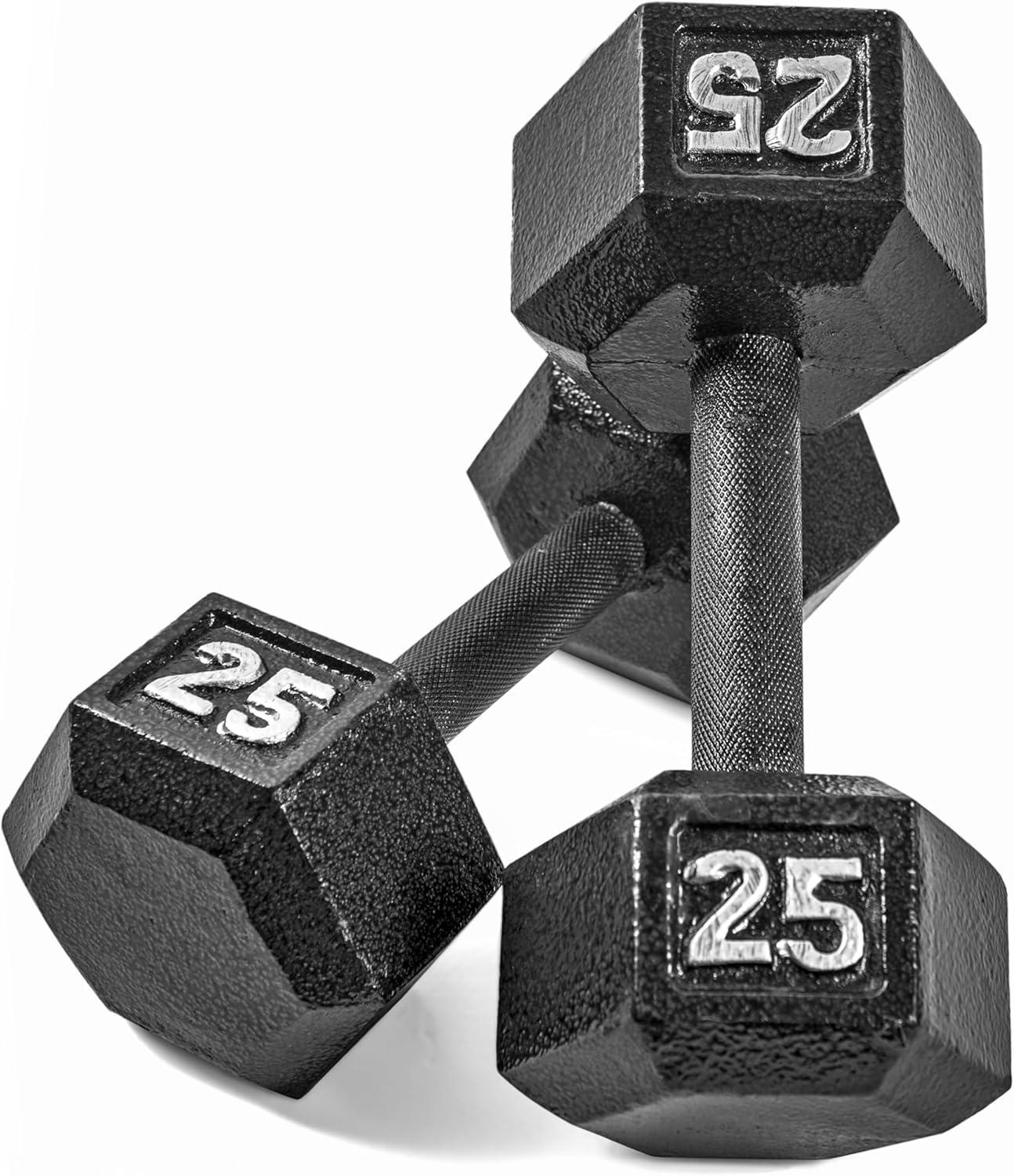 imageCAP Barbell Cast Iron Hex Dumbbell Multiple OptionsBlack Pair