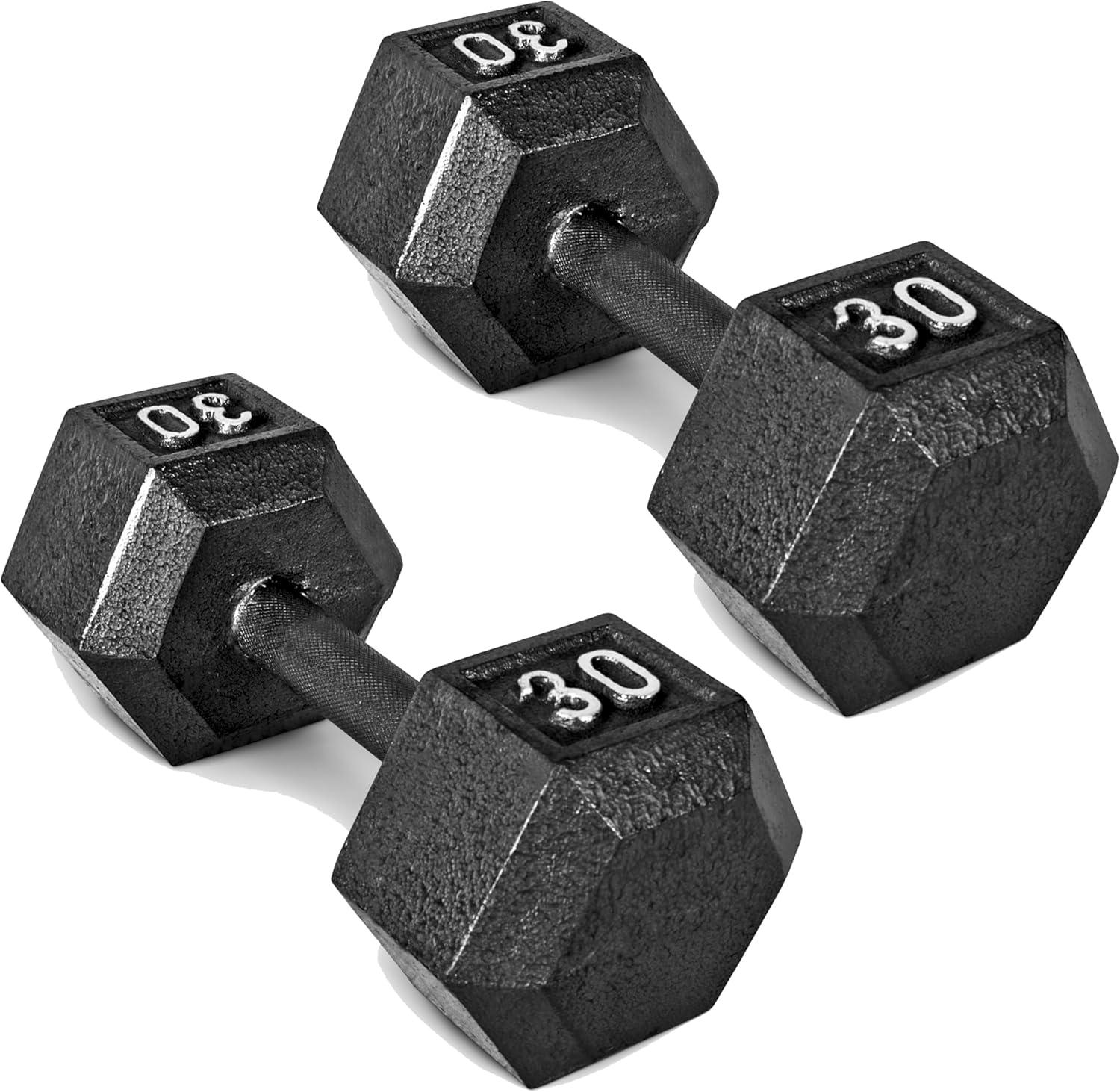 imageCAP Barbell Cast Iron Hex Dumbbell Multiple OptionsBlack Pair