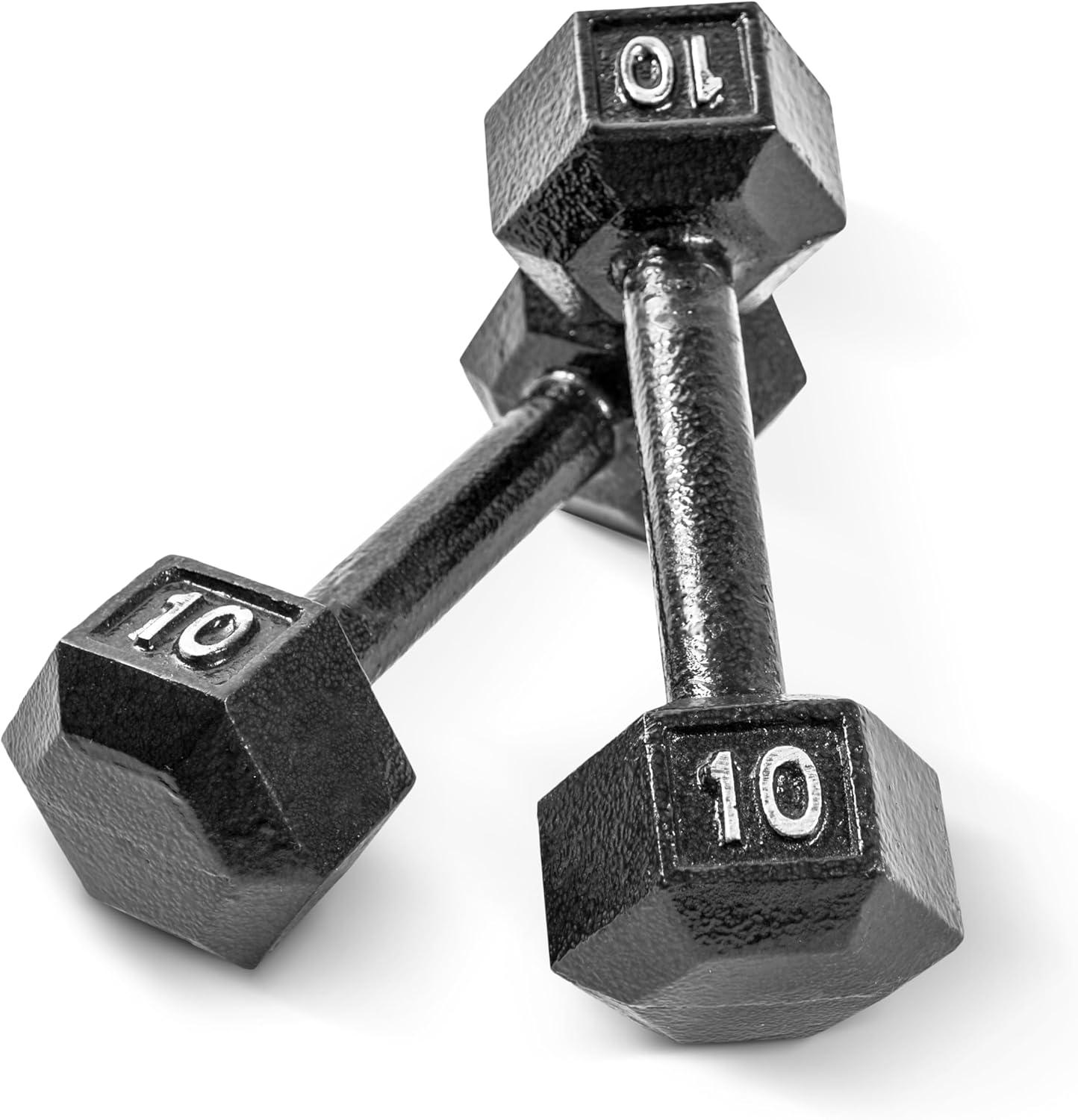 imageCAP Barbell Cast Iron Hex Dumbbell Multiple OptionsBlack Pair