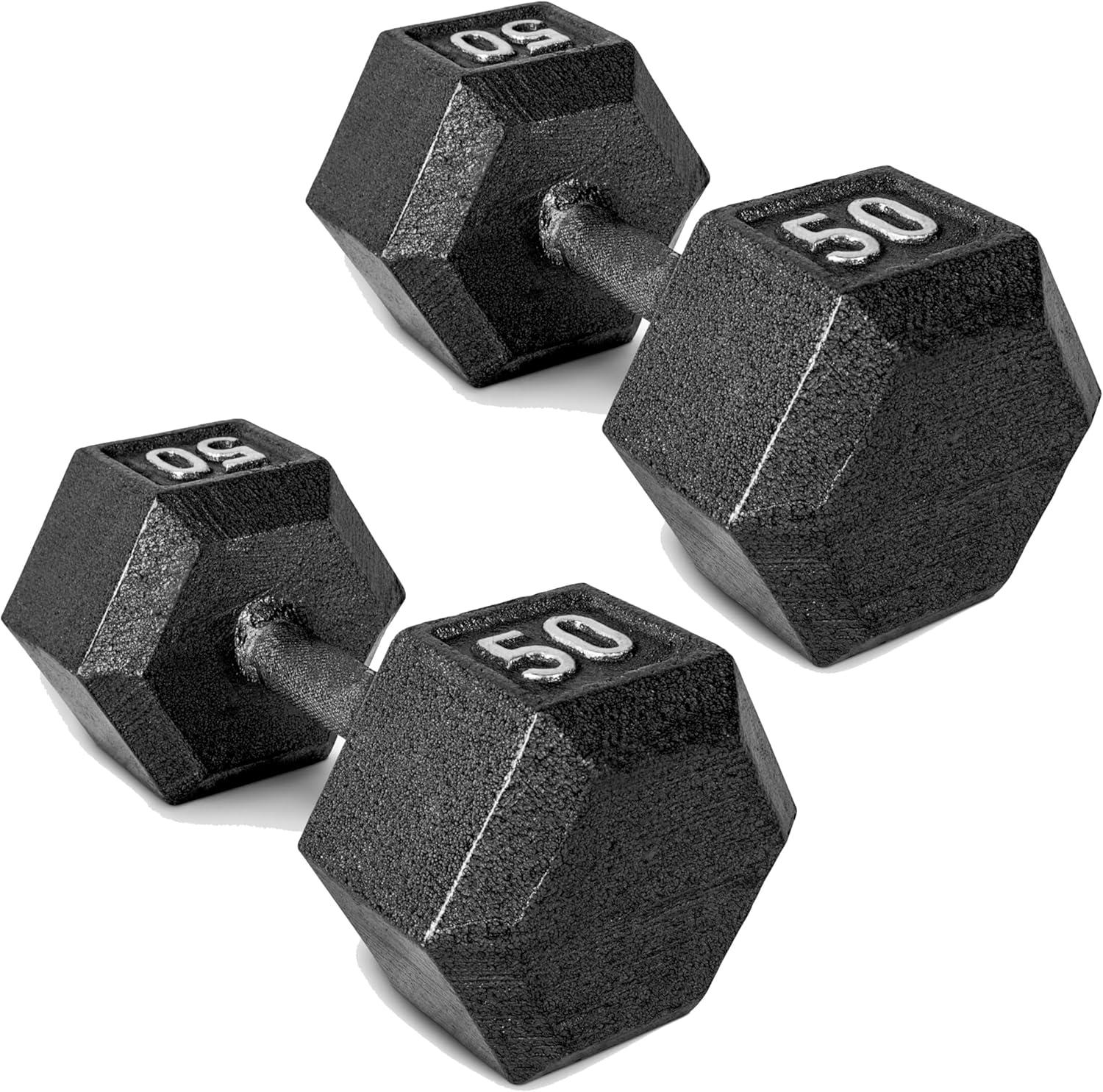imageCAP Barbell Cast Iron Hex Dumbbell Multiple OptionsBlack Pair