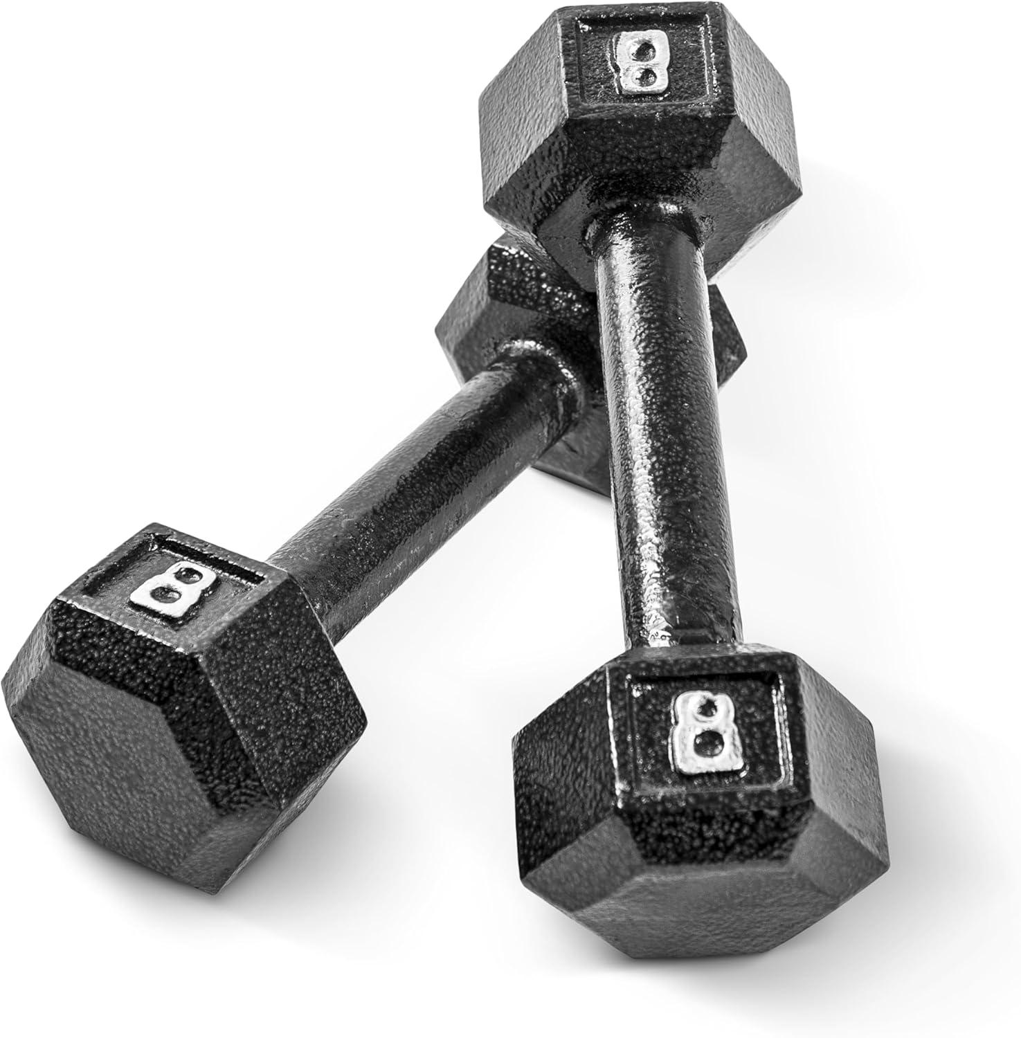 imageCAP Barbell Cast Iron Hex Dumbbell Multiple OptionsBlack Pair