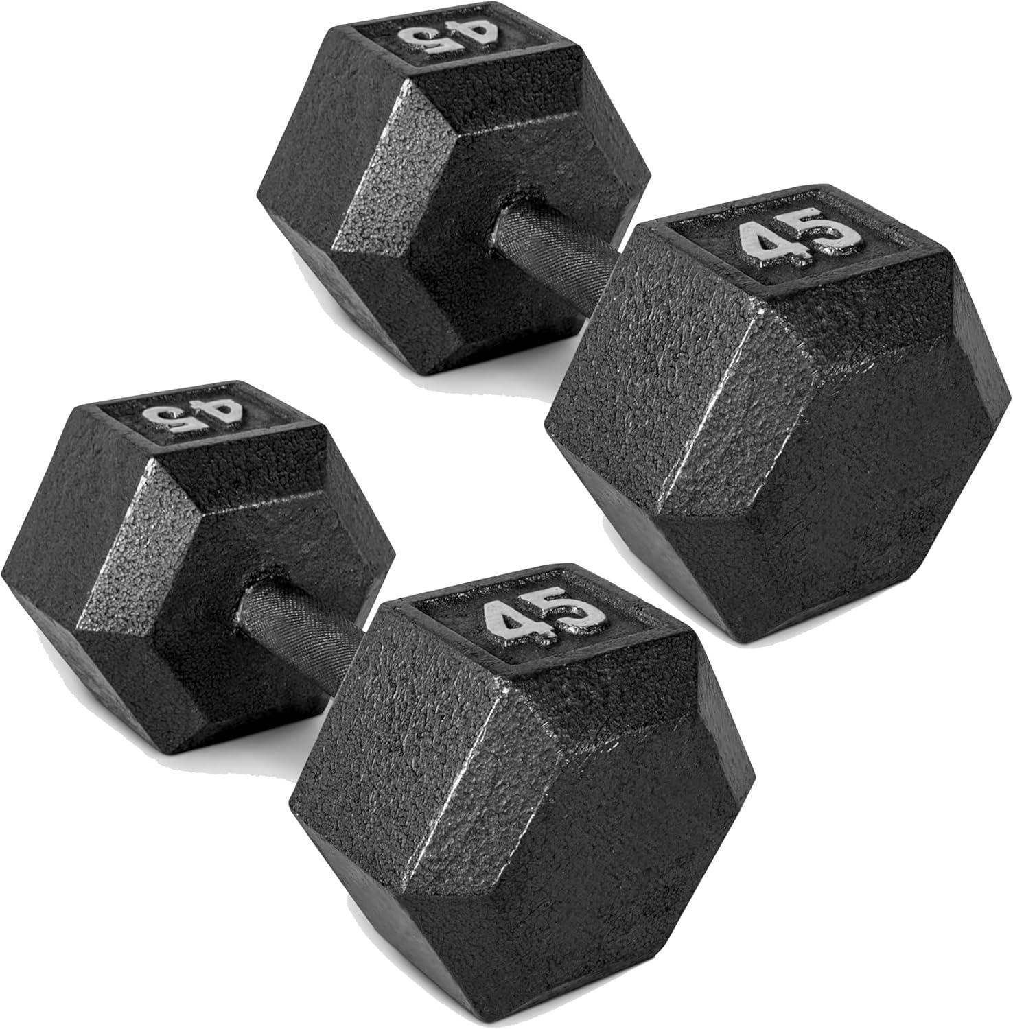imageCAP Barbell Cast Iron Hex Dumbbell Multiple OptionsBlack Pair