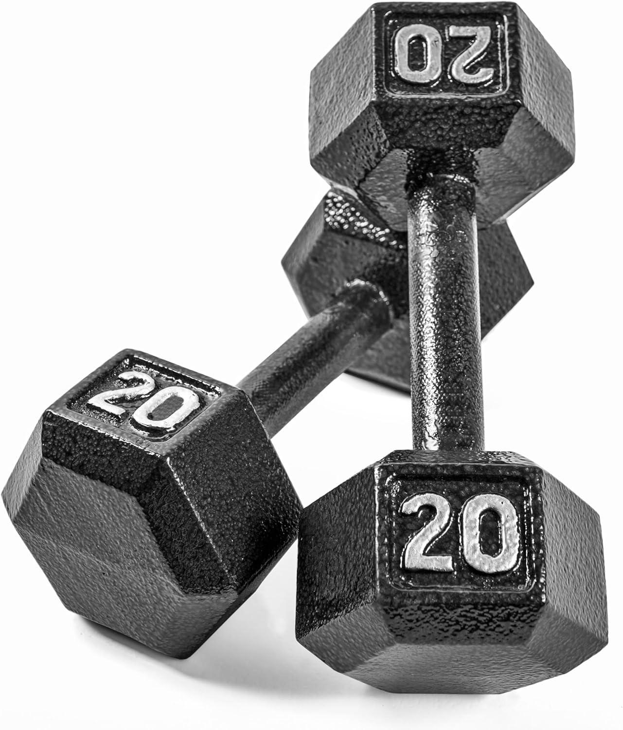 imageCAP Barbell Cast Iron Hex Dumbbell Multiple OptionsBlack Pair