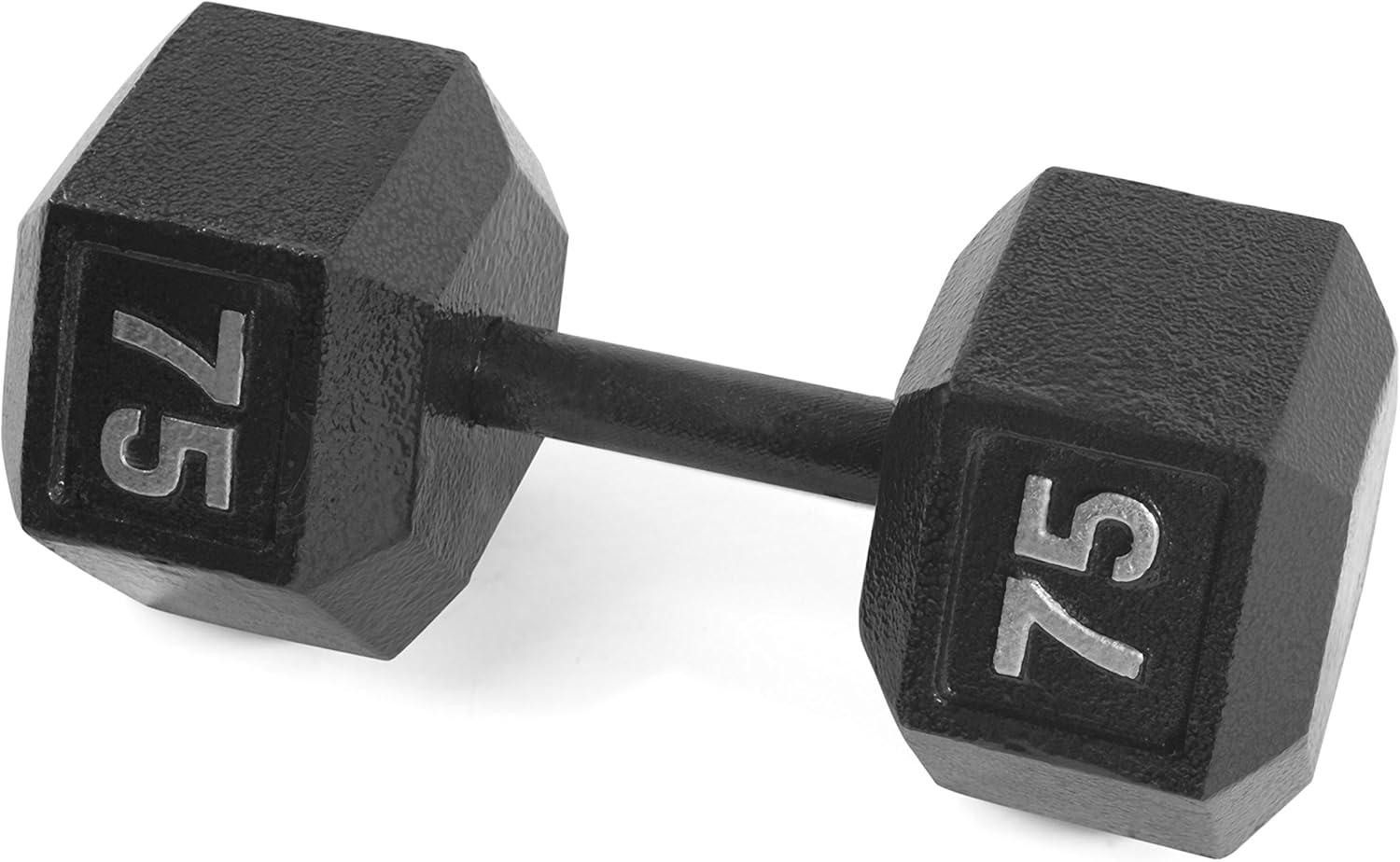 imageCAP Barbell Cast Iron Hex Dumbbell Multiple OptionsBlack Single