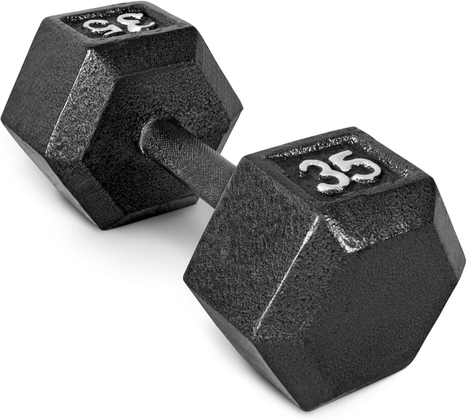 imageCAP Barbell Cast Iron Hex Dumbbell Multiple OptionsBlack Single