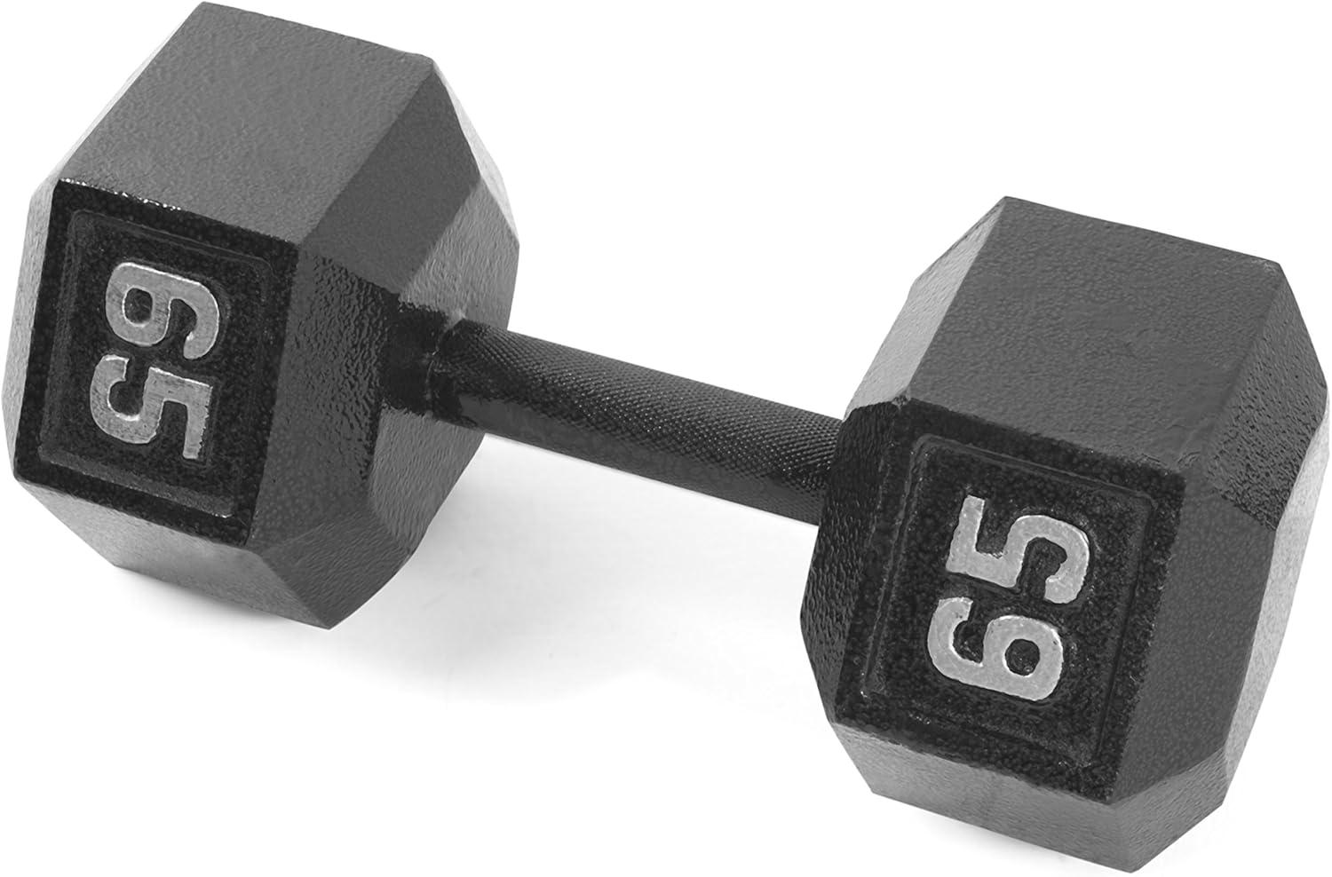 imageCAP Barbell Cast Iron Hex Dumbbell Multiple OptionsBlack Single