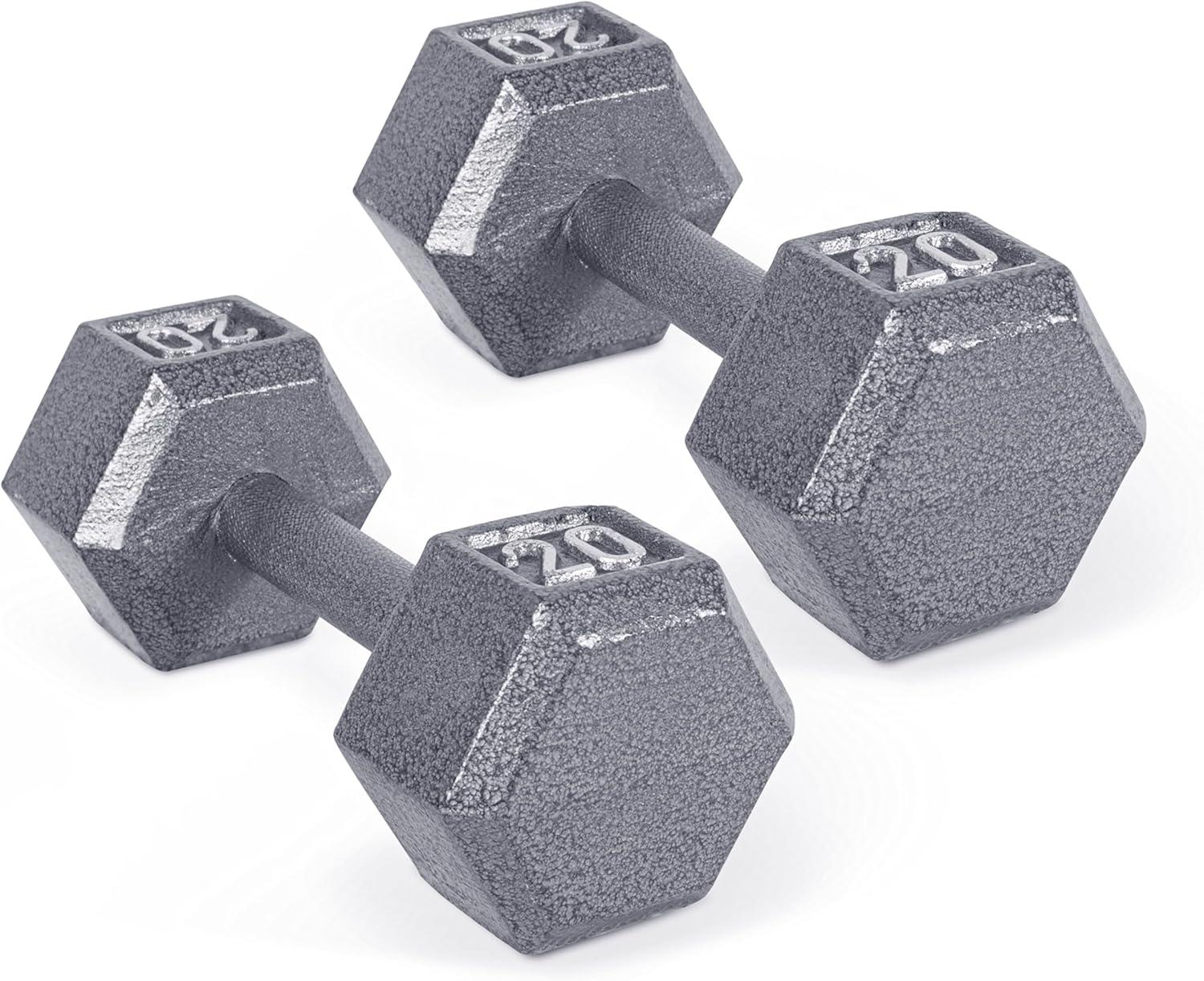 imageCAP Barbell Cast Iron Hex Dumbbell Multiple OptionsGray Pair