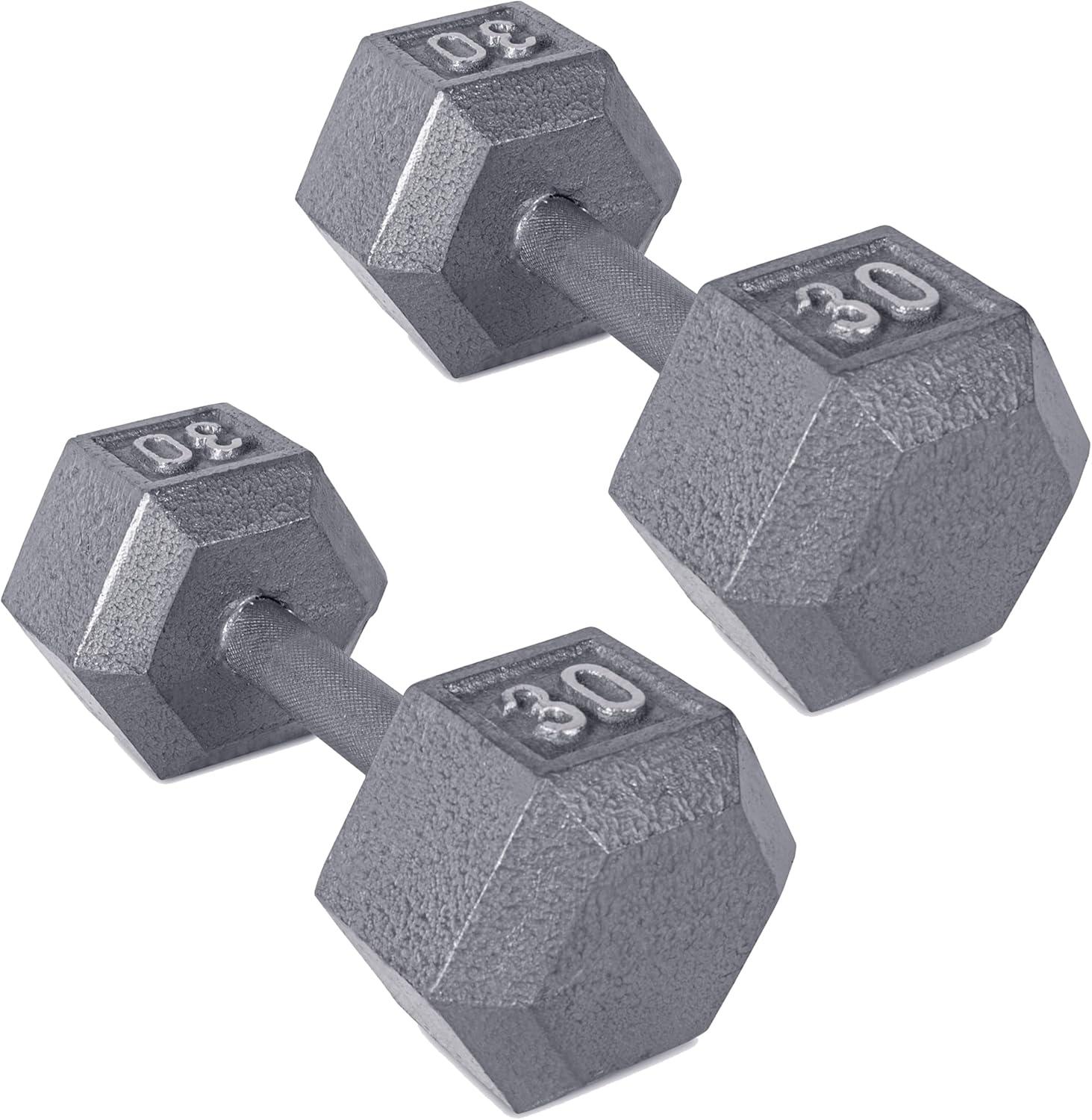 imageCAP Barbell Cast Iron Hex Dumbbell Multiple OptionsGray Pair