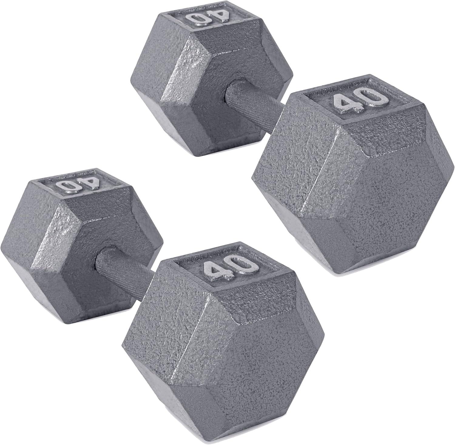 imageCAP Barbell Cast Iron Hex Dumbbell Multiple OptionsGray Pair