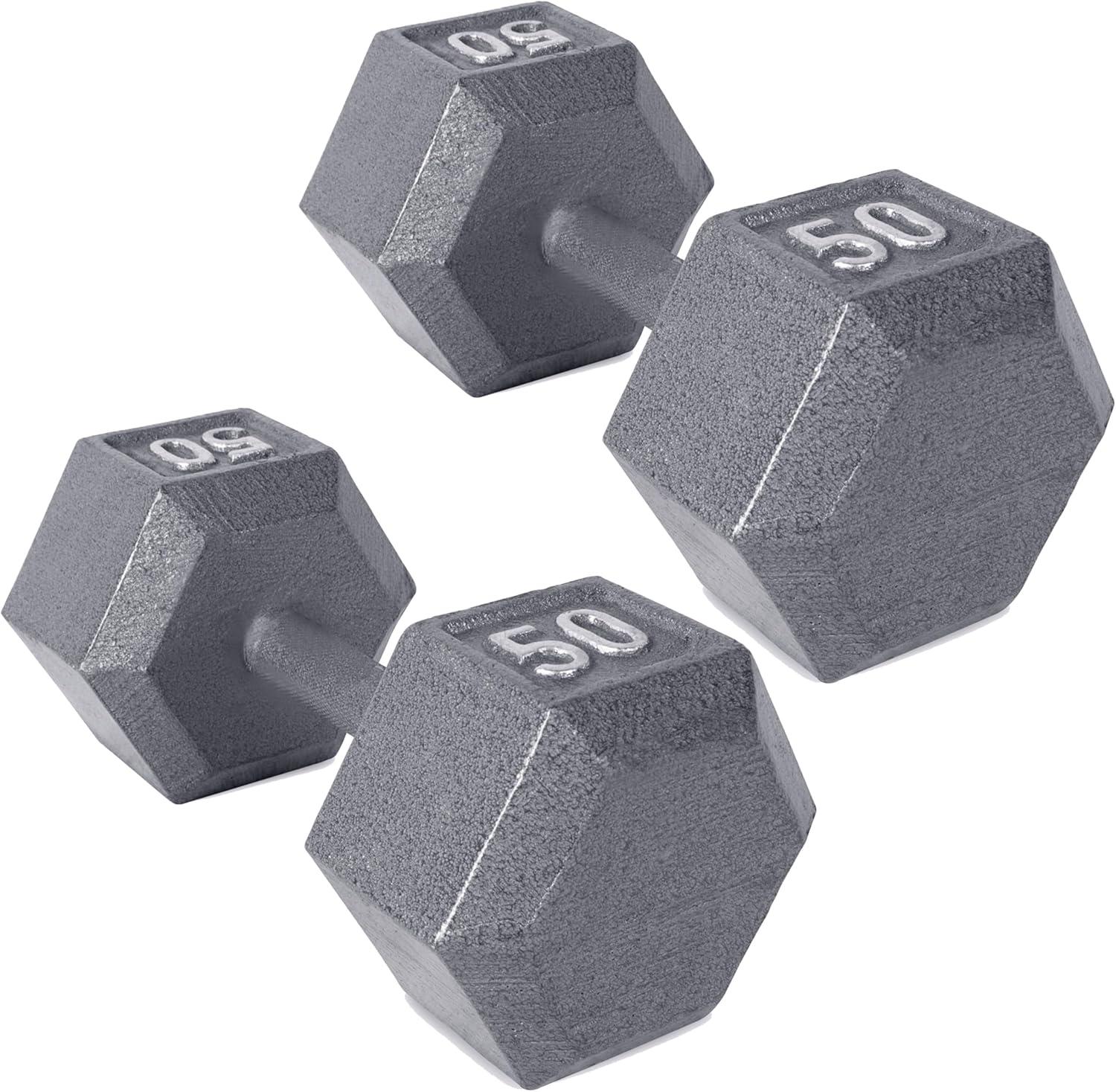 imageCAP Barbell Cast Iron Hex Dumbbell Multiple OptionsGray Pair