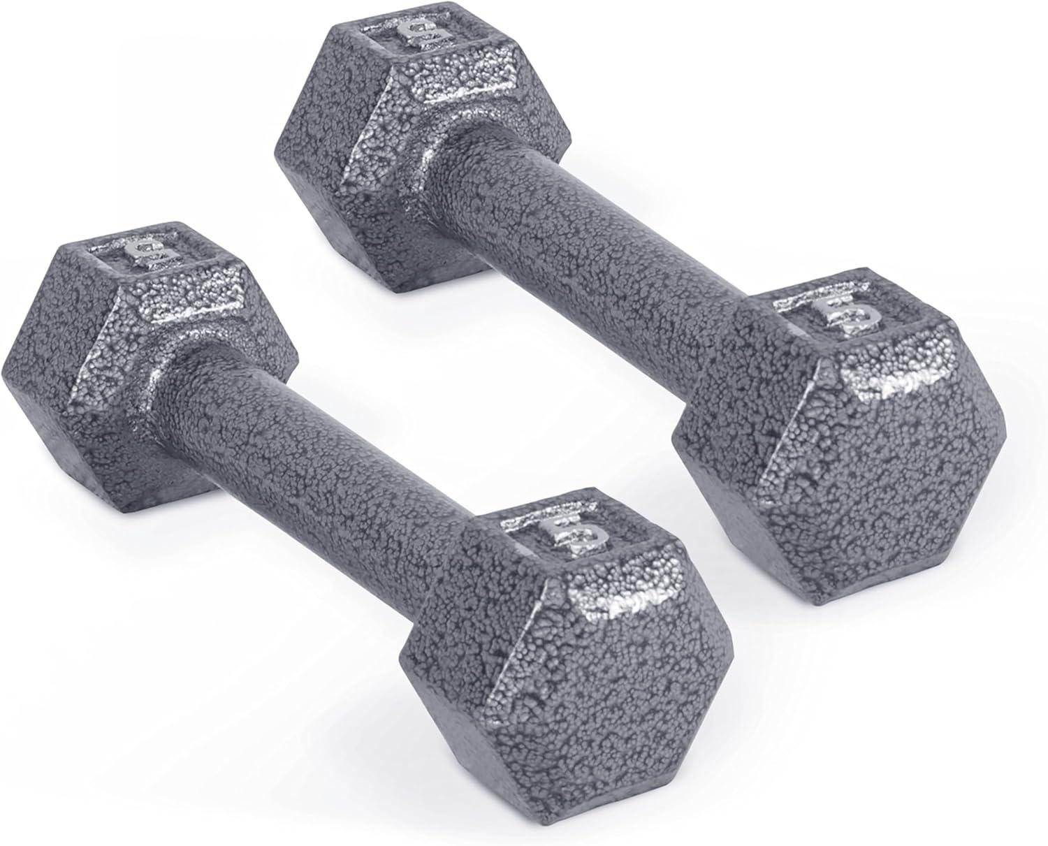 imageCAP Barbell Cast Iron Hex Dumbbell Multiple OptionsGray Pair