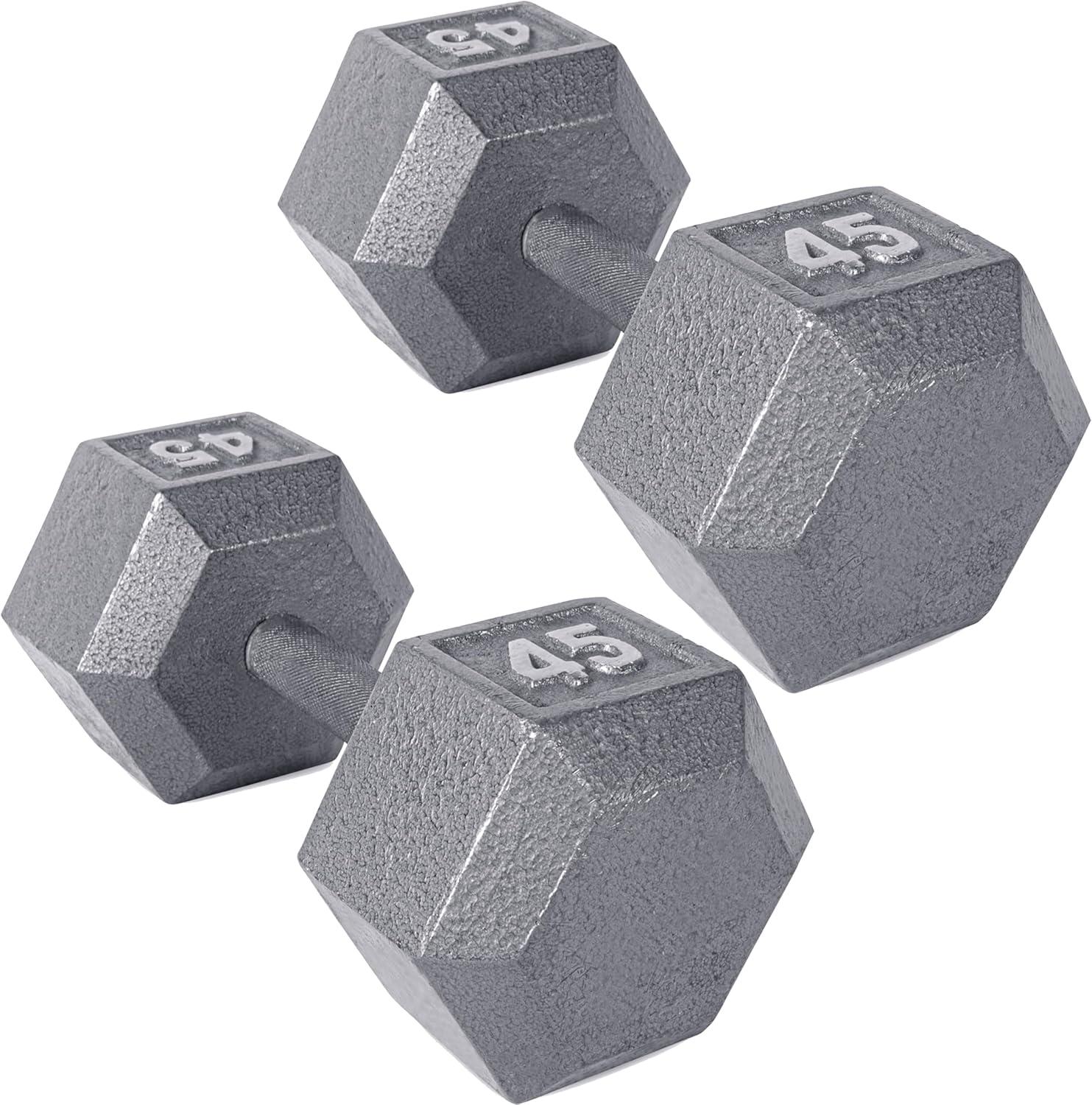 imageCAP Barbell Cast Iron Hex Dumbbell Multiple OptionsGray Pair