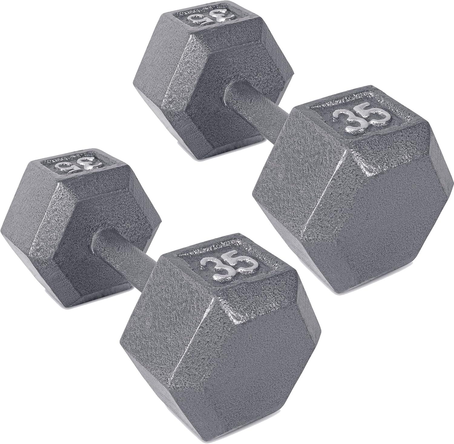 imageCAP Barbell Cast Iron Hex Dumbbell Multiple OptionsGray Pair