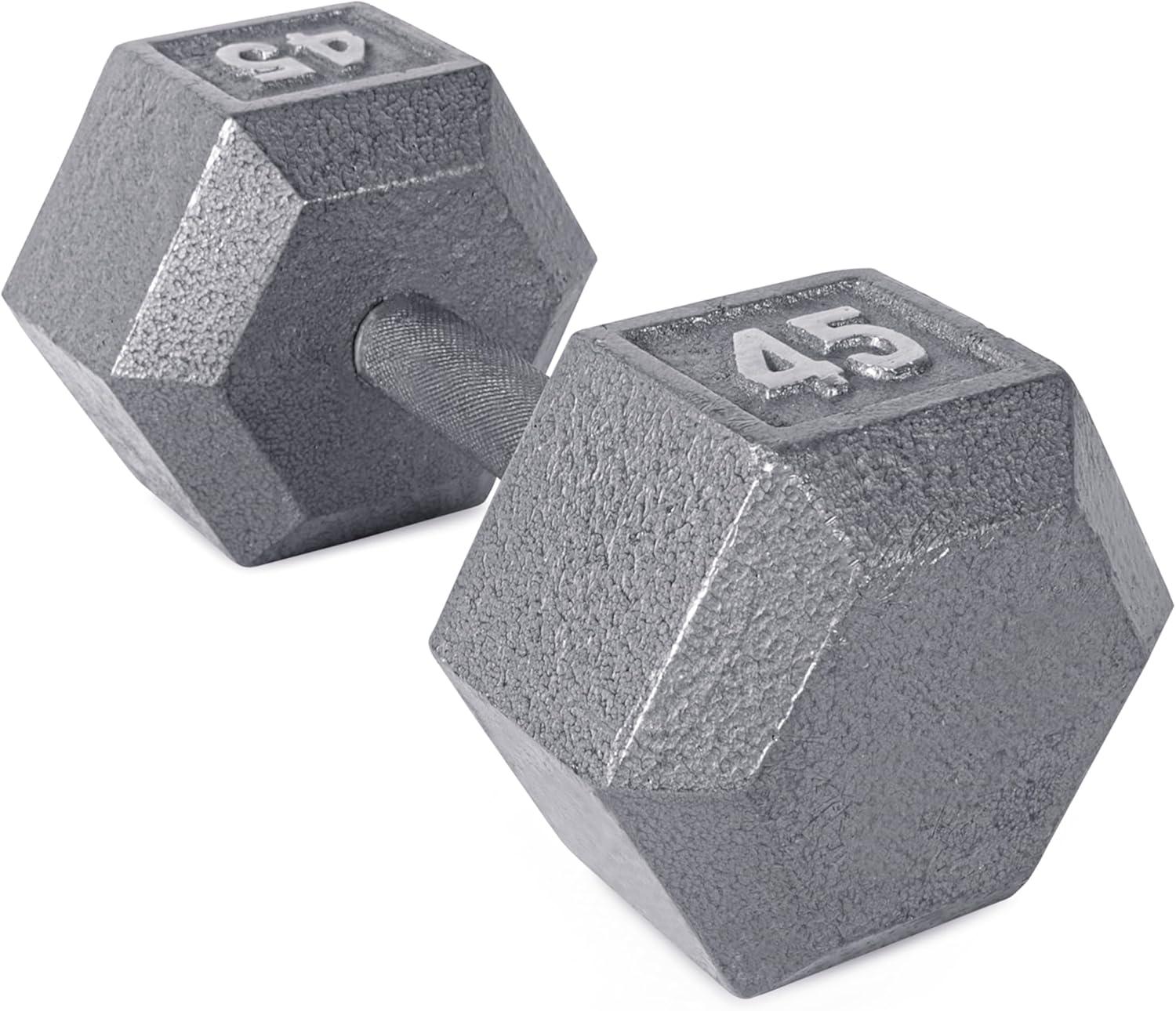 imageCAP Barbell Cast Iron Hex Dumbbell Multiple OptionsGray Single