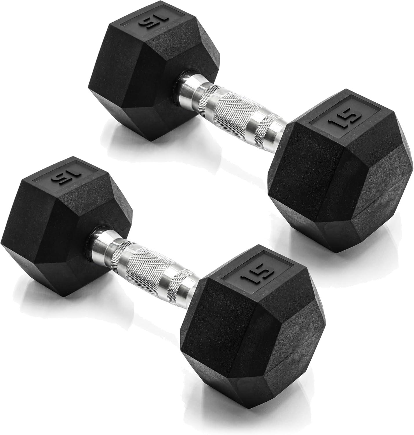 imageCAP Barbell Coated Dumbbell Weight Multiple Options Pairs ampamp SetsChrome Handle
