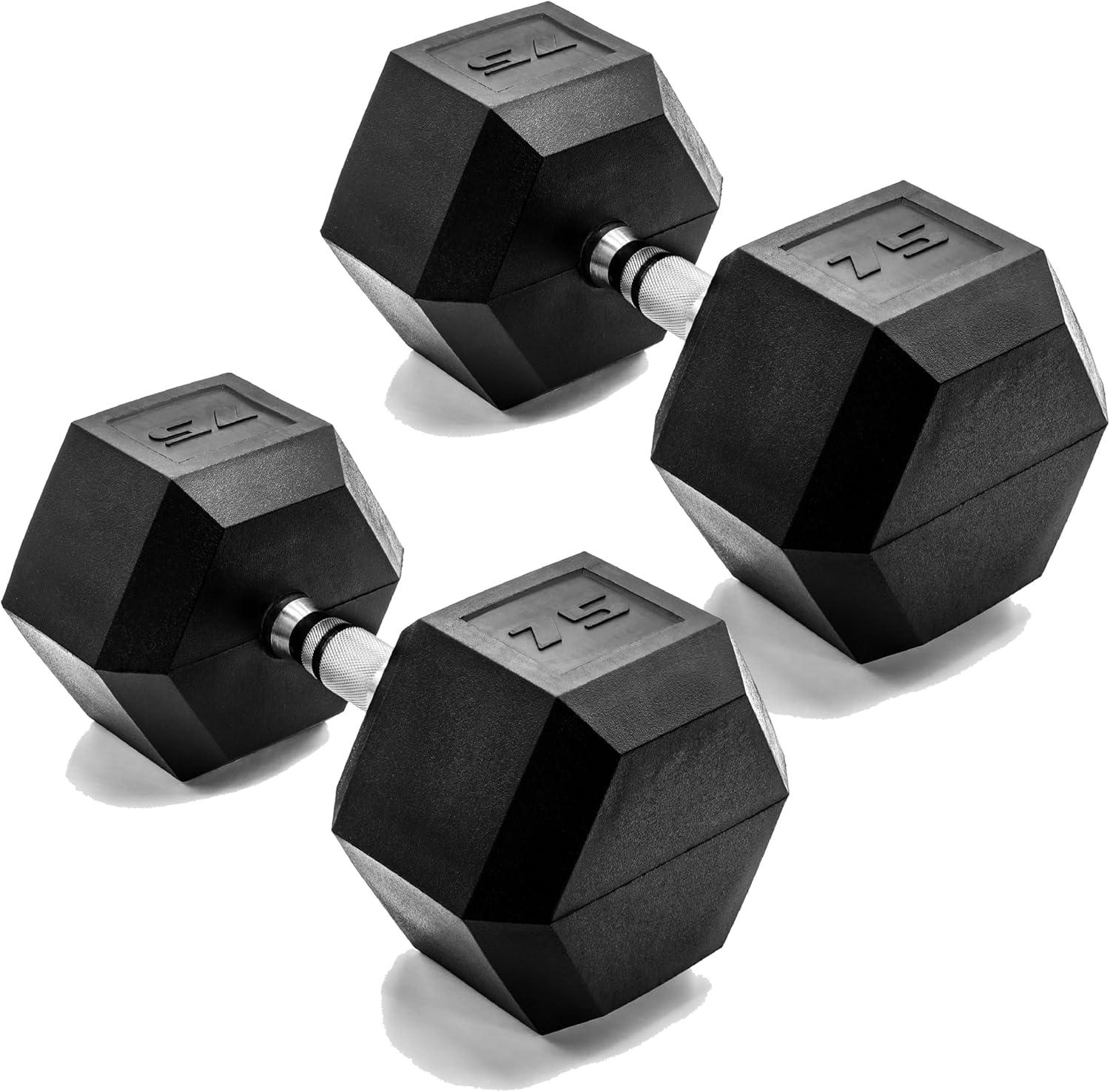 imageCAP Barbell Coated Dumbbell Weight Multiple Options Pairs ampamp SetsChrome Handle