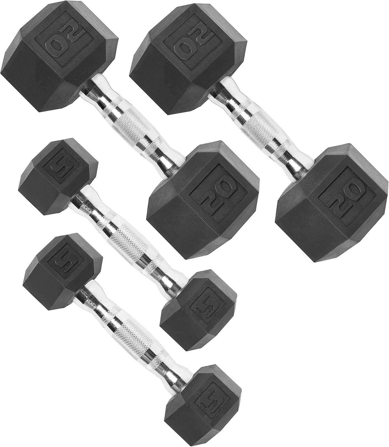 imageCAP Barbell Coated Dumbbell Weight Multiple Options Pairs ampamp SetsChrome Handle