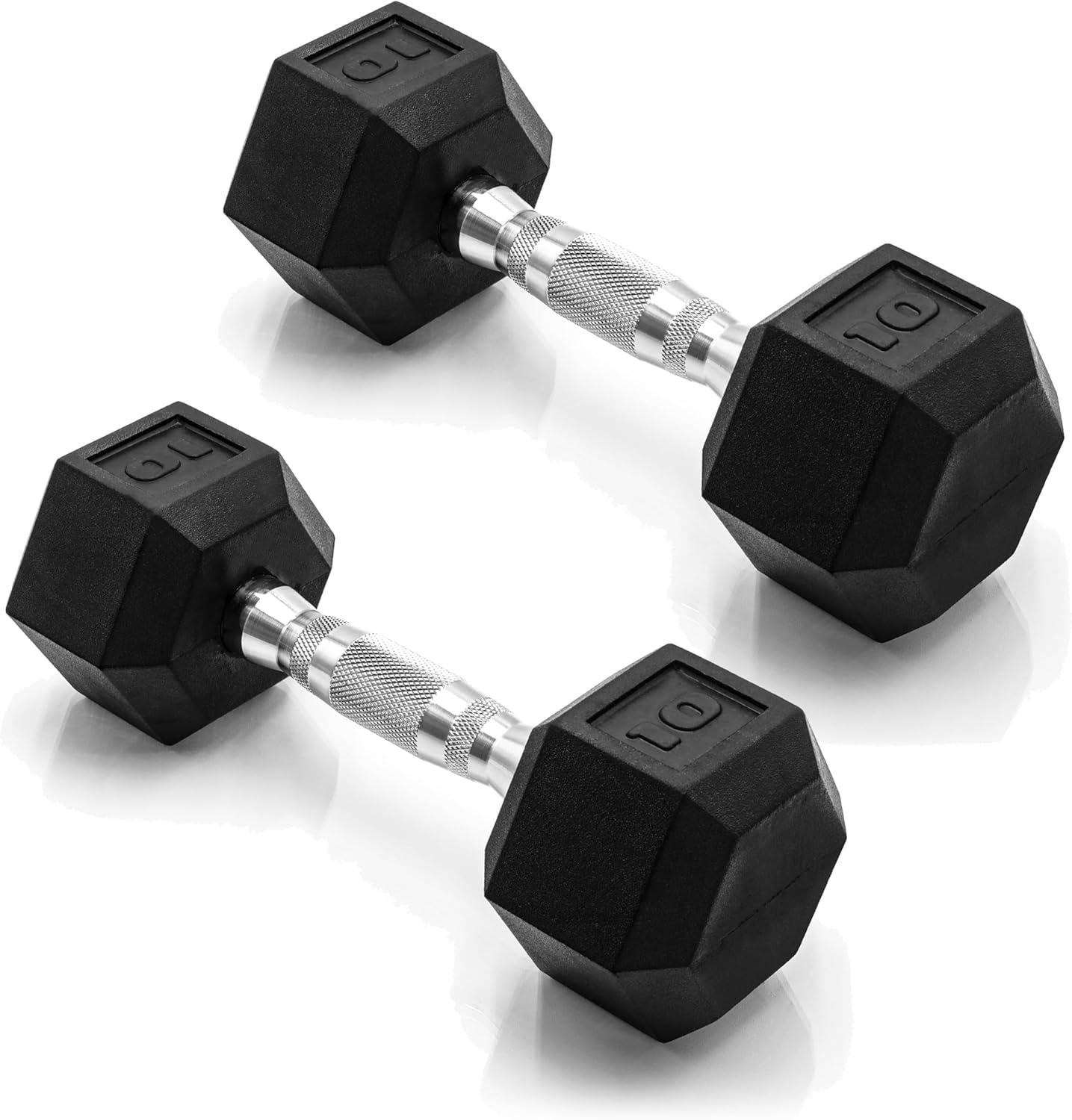 imageCAP Barbell Coated Dumbbell Weight Multiple Options Pairs ampamp SetsChrome Handle