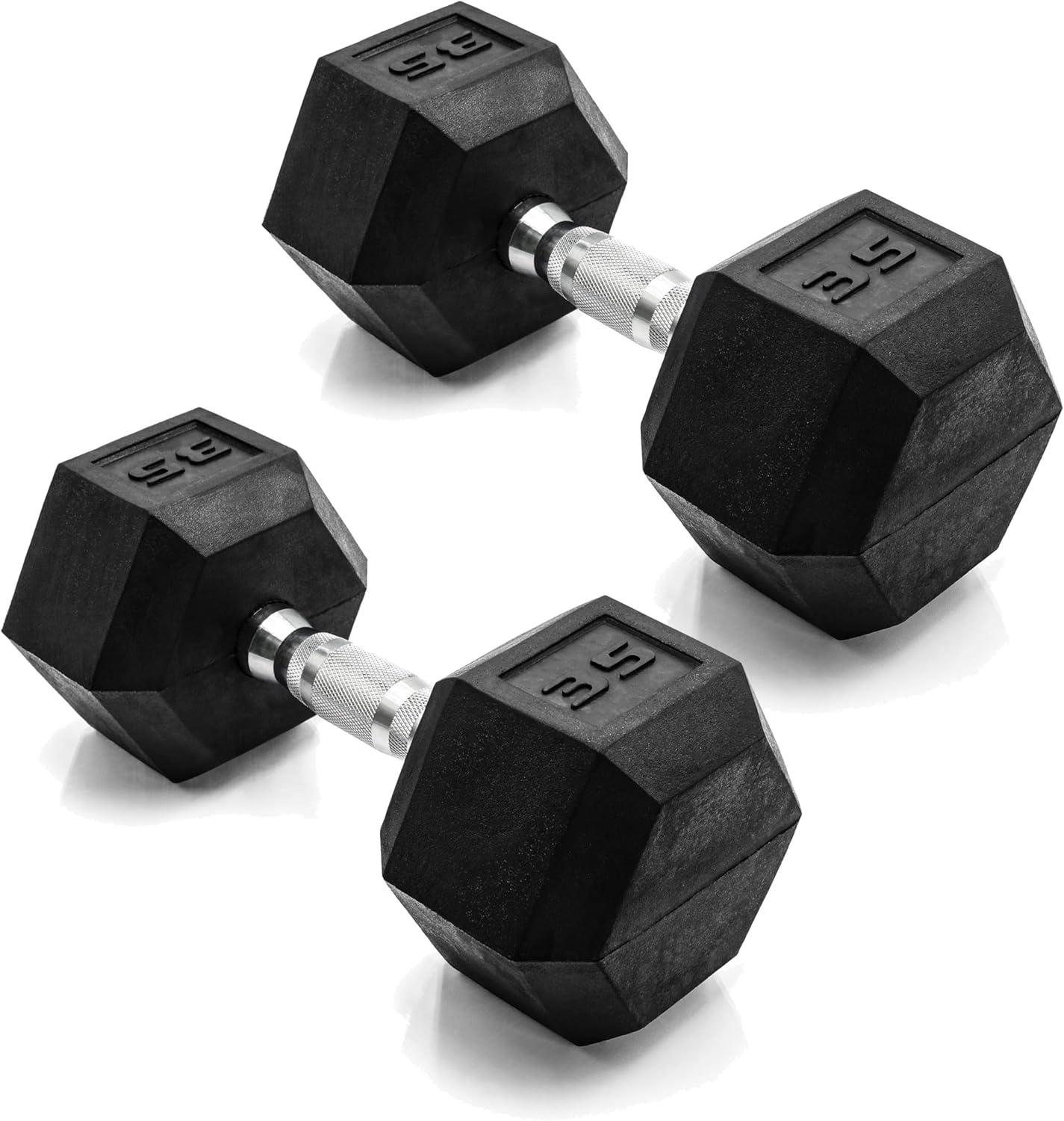 imageCAP Barbell Coated Dumbbell Weight Multiple Options Pairs ampamp SetsChrome Handle