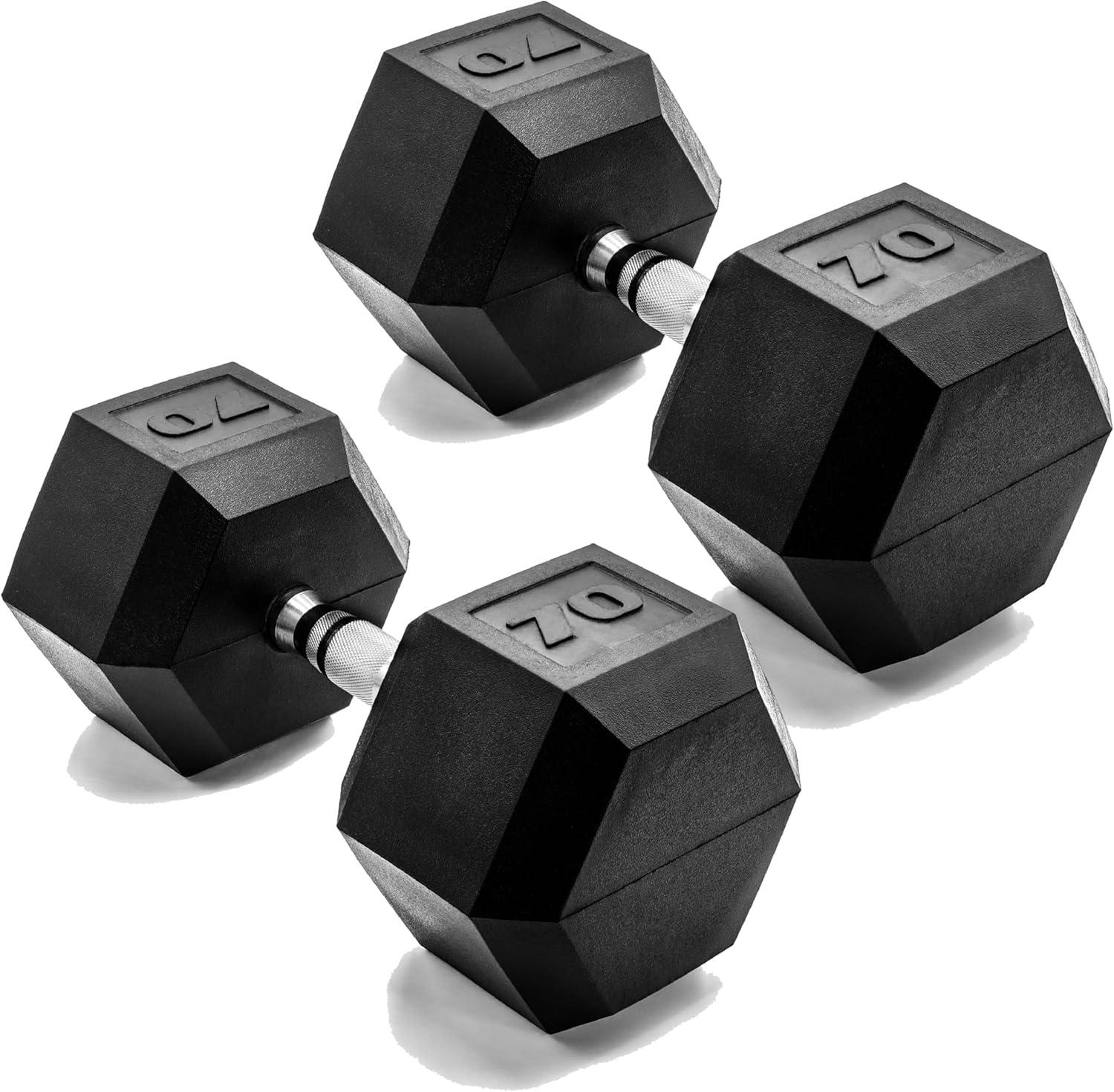 imageCAP Barbell Coated Dumbbell Weight Multiple Options Pairs ampamp SetsChrome Handle